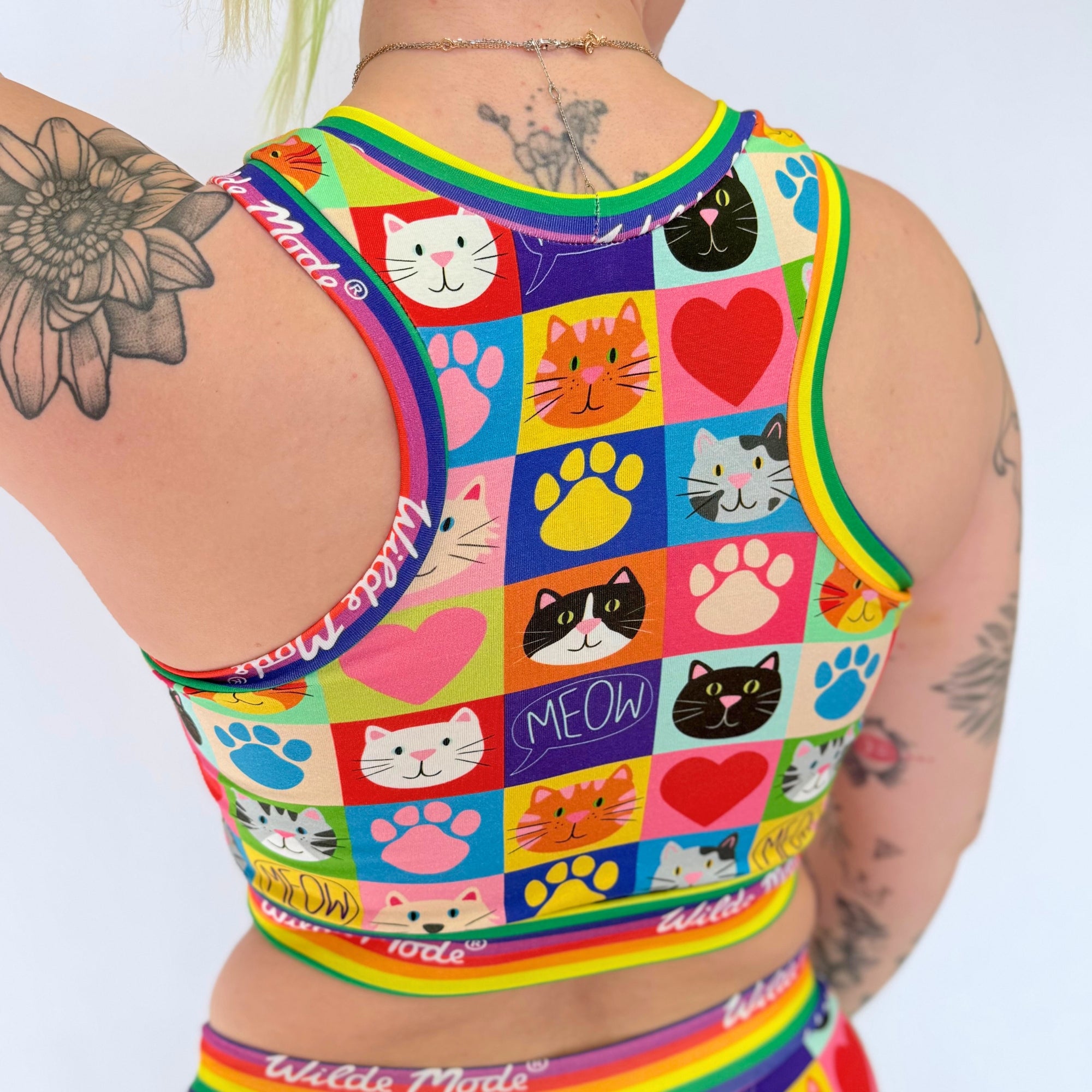 Comfort Bralette | Wilde Mode Patchwork Cats | Organic Cotton