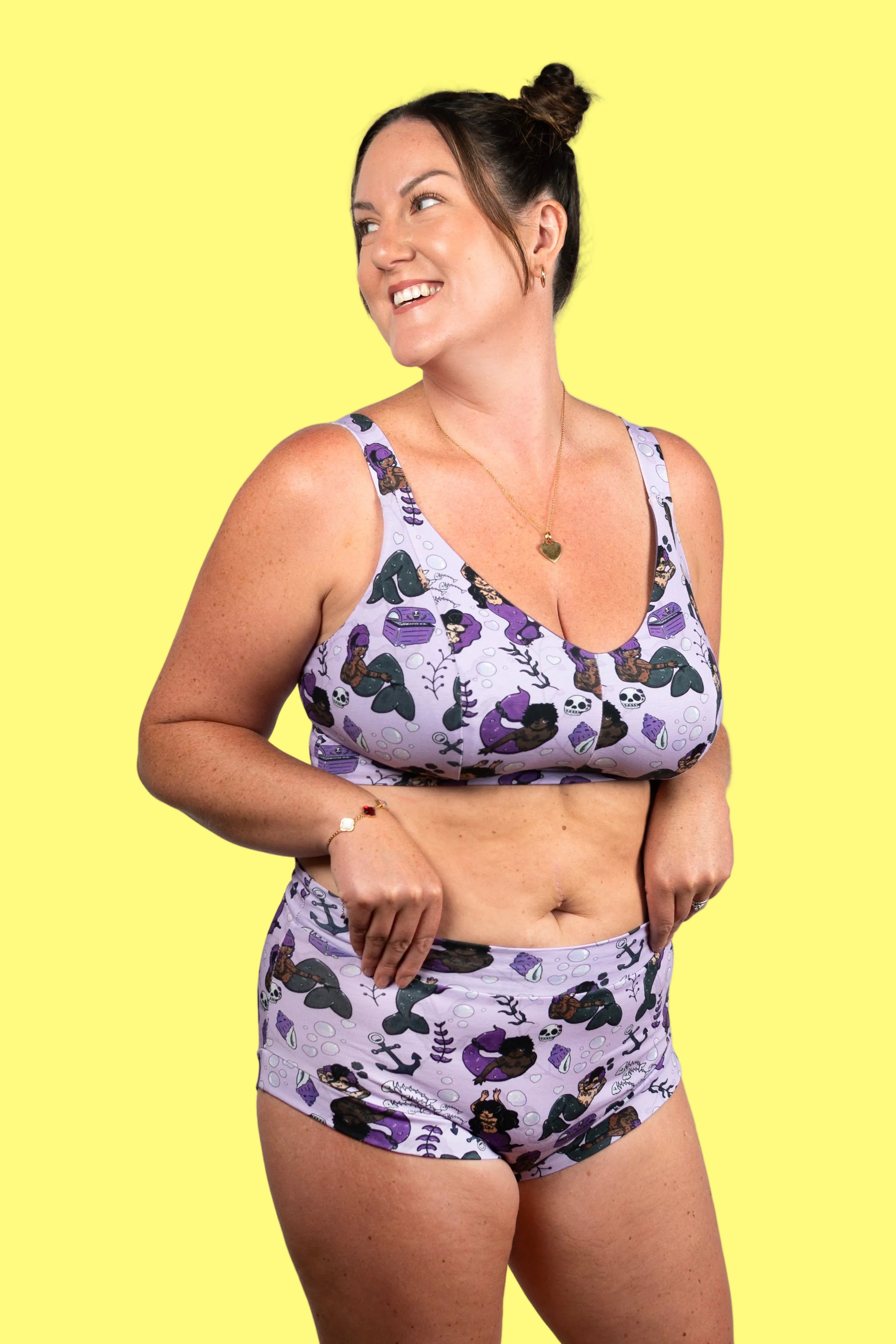 Designed By Debz Siren's Grave organic cotton briefs in black, showcasing the comfortable, handmade underwear design.