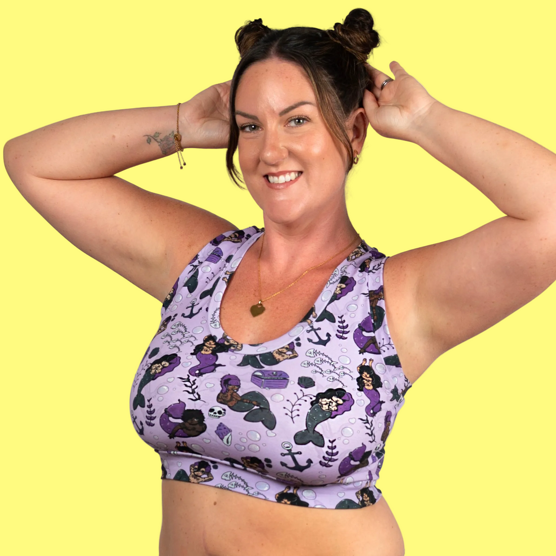 Organic cotton bralette from Wilde Mode X Arkolina, Siren's Grave collection, featuring a comfortable, natural fit designed by Debz.