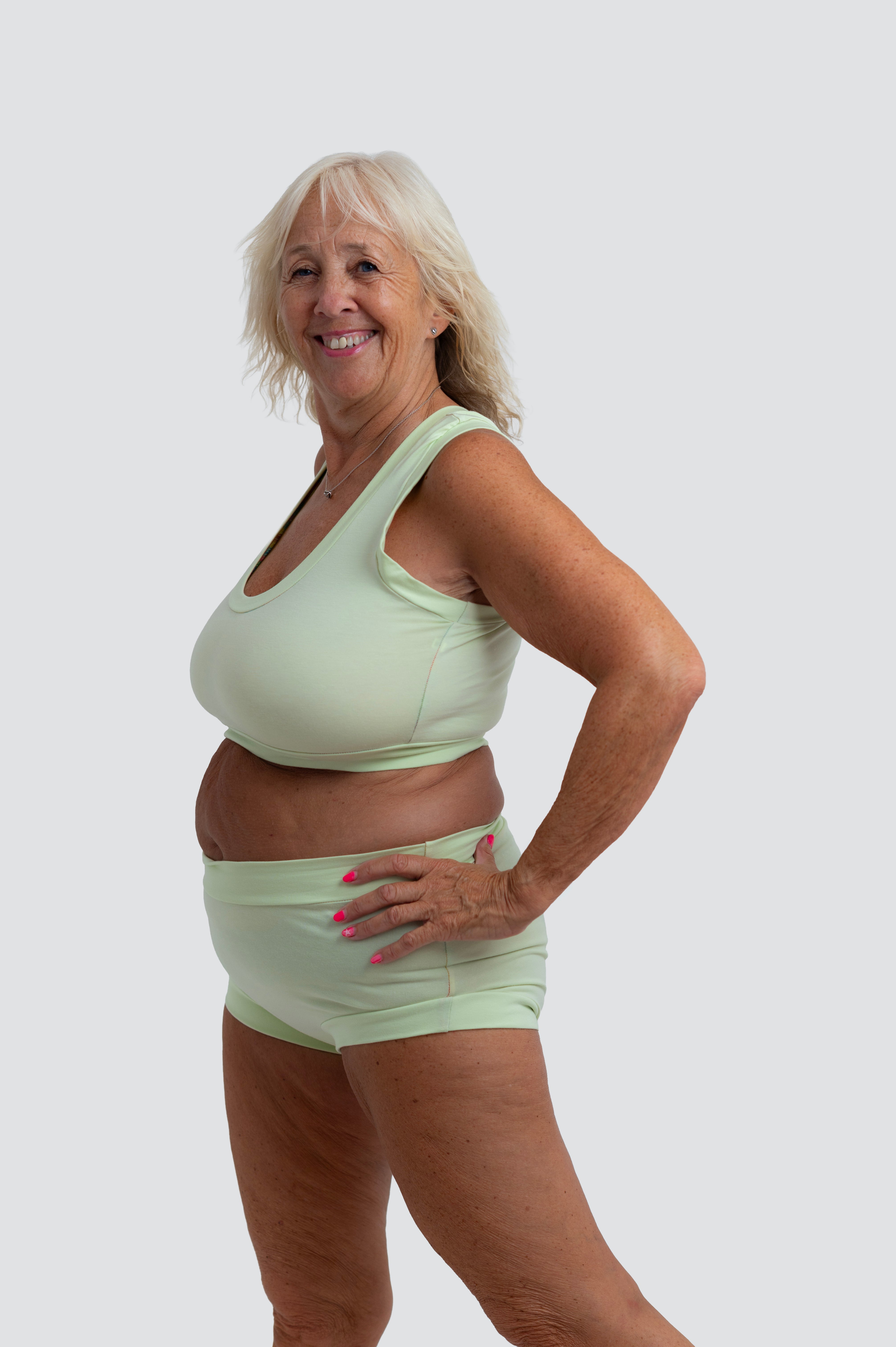 Pastel Pop Kiwi Organic Cotton Comfort Bralette | Handmade in the UK | Designed by Debz