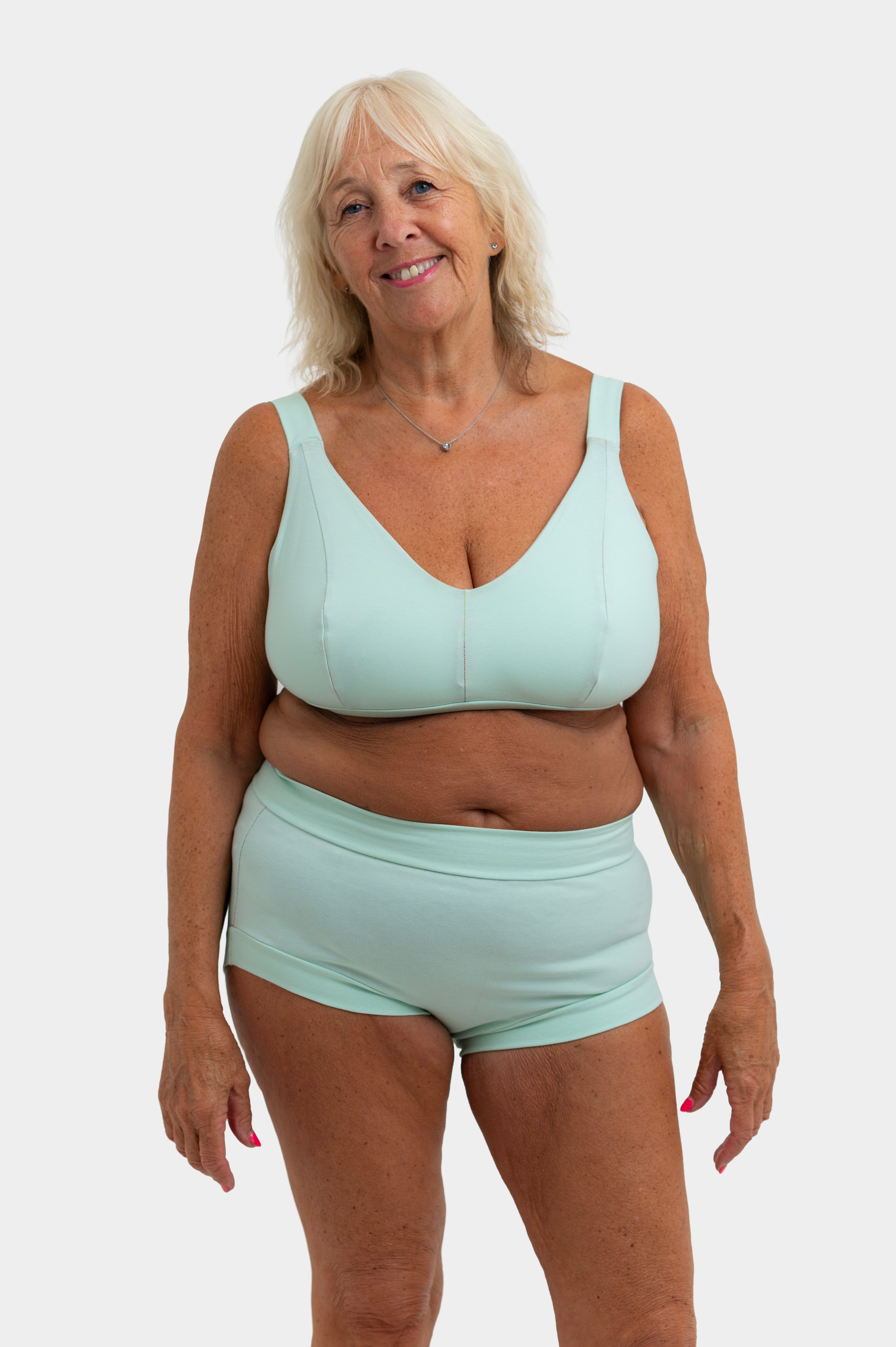 Pastel Mint Organic Cotton Bra | Handmade Underwired Cotton Bra | Soft Support Bra | Made in the UK by Designed by Debz
