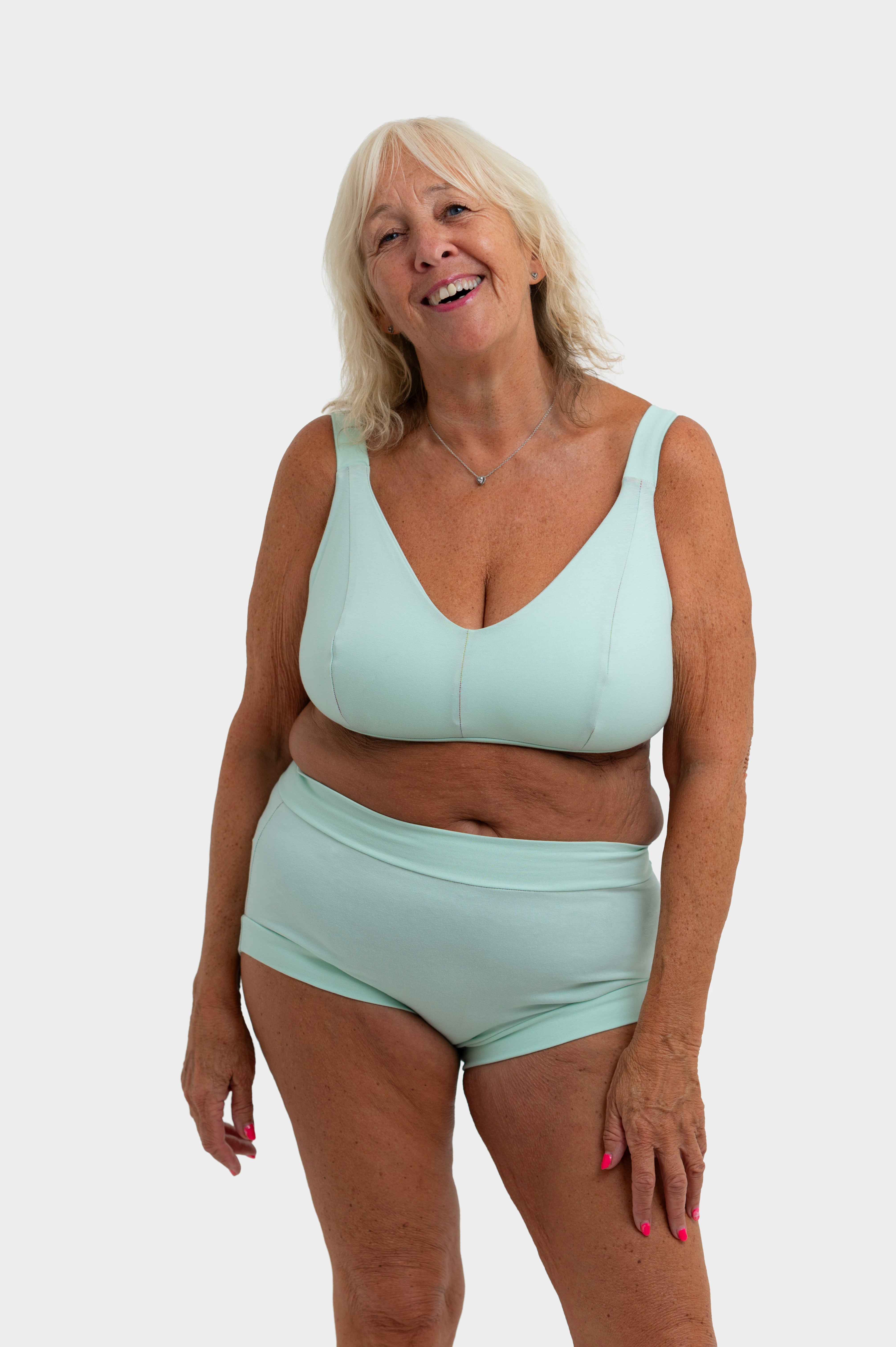 Pastel Mint Organic Cotton Briefs | Handmade Cotton Knickers | Soft Breathable Underwear | Made in the UK by Designed by Debz