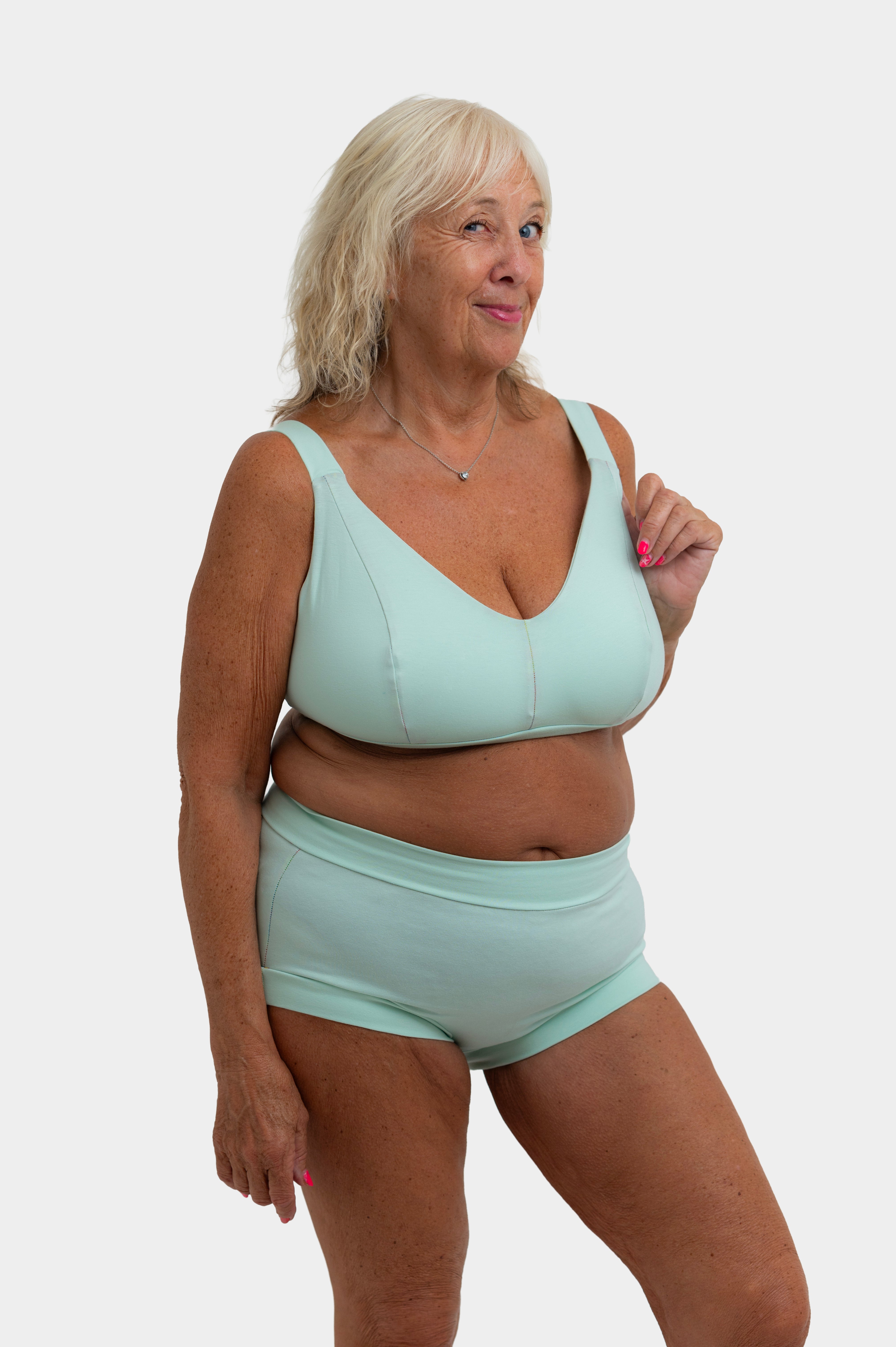 Pastel Mint Organic Cotton Briefs | Handmade Cotton Knickers | Soft Breathable Underwear | Made in the UK by Designed by Debz