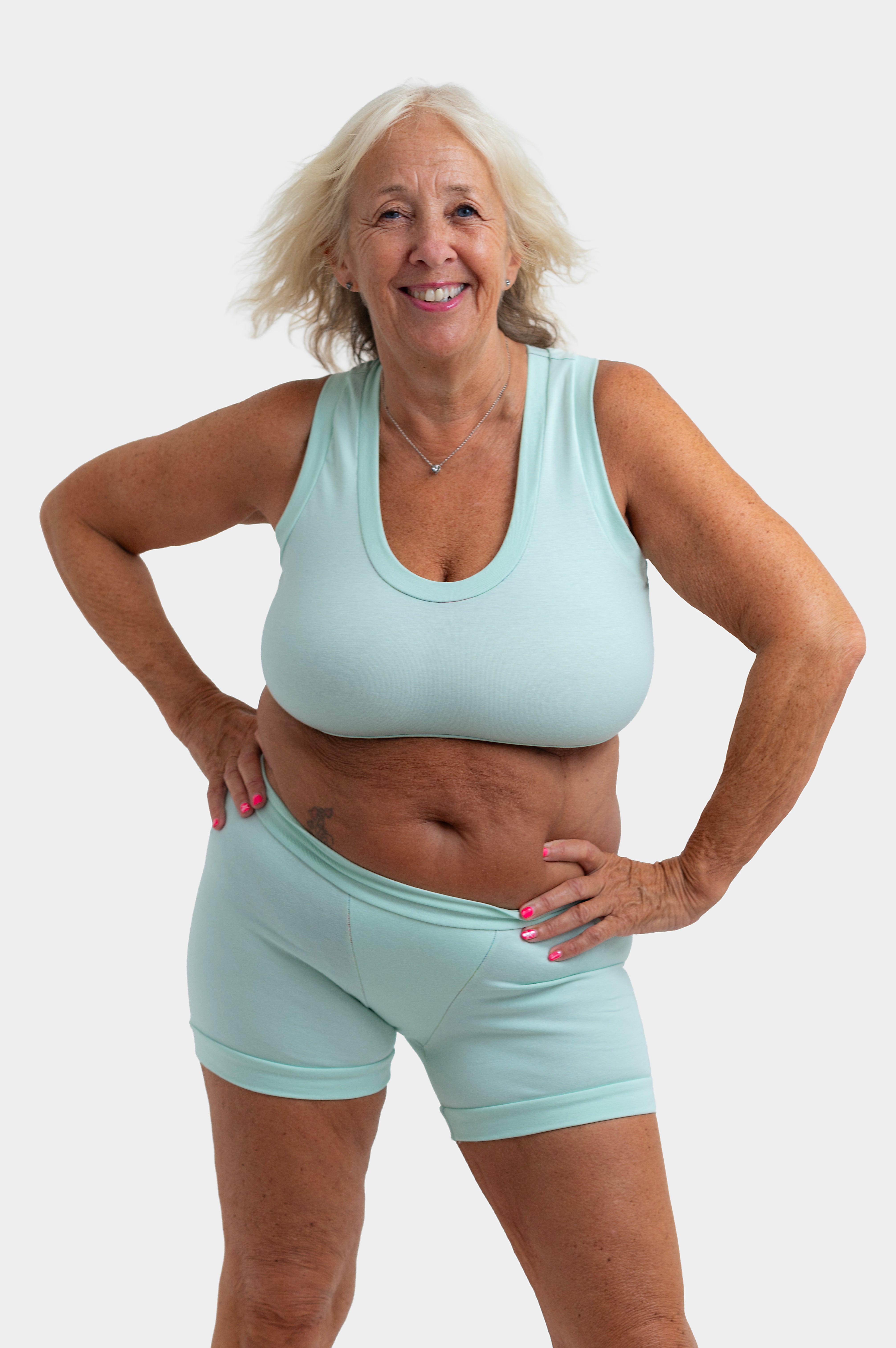 Pastel Pop Mint Organic Cotton Comfort Bralette | Handmade in the UK | Designed by Debz