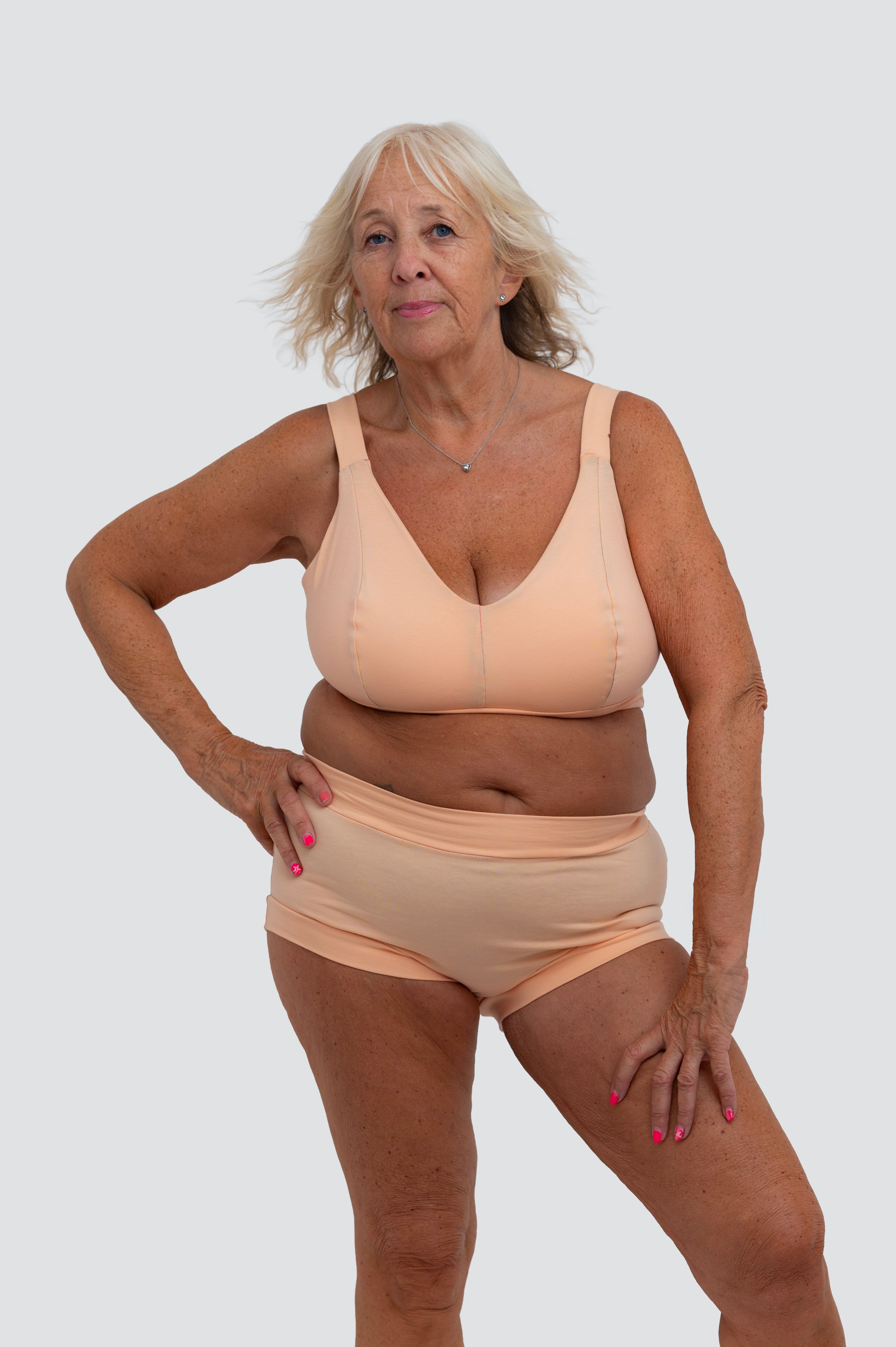Pastel Peach Organic Cotton Bra | Handmade Underwired Cotton Bra | Soft Support Bra | Made in the UK by Designed by Debz
