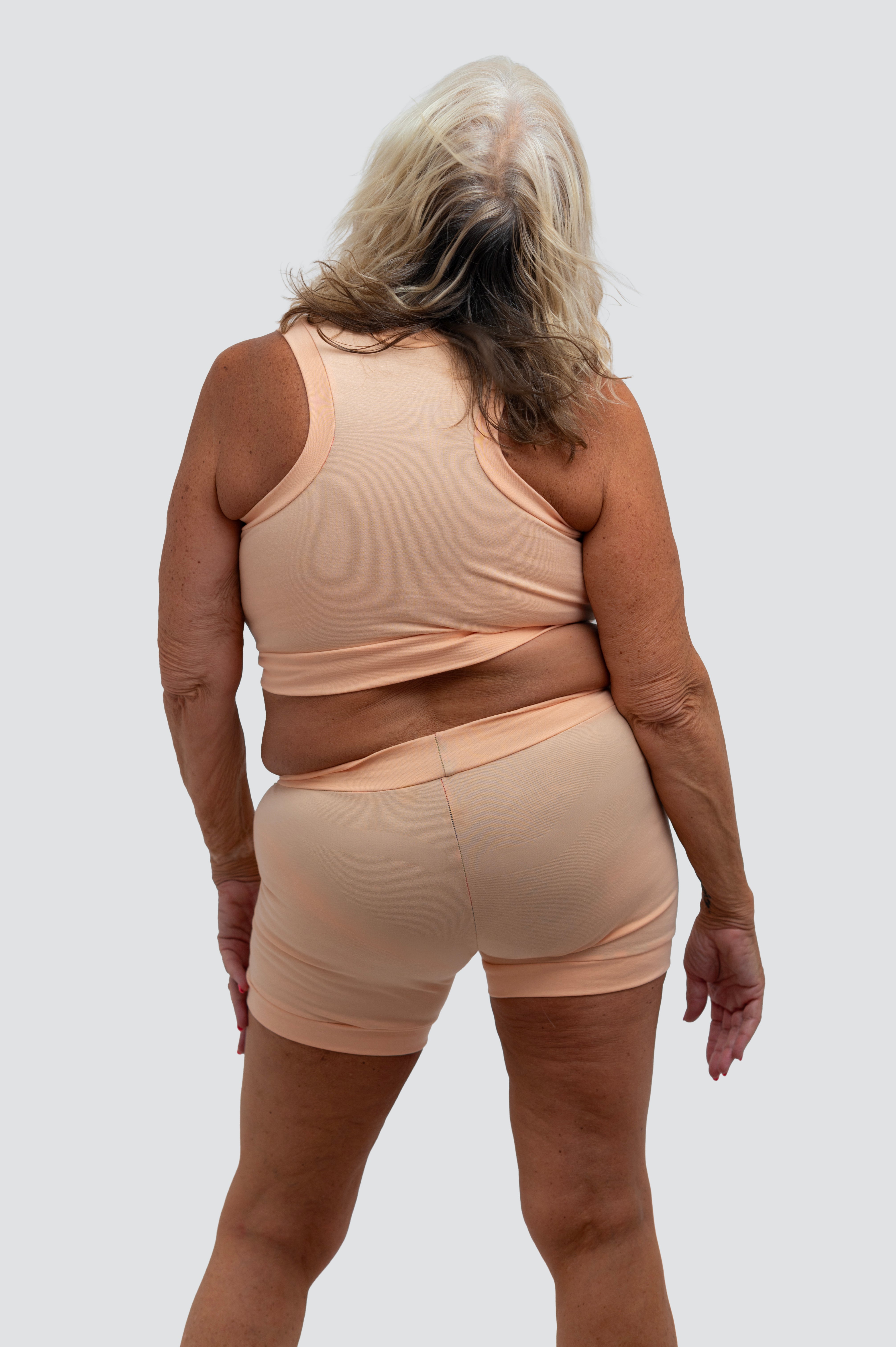 Pastel Pop Peach Organic Cotton Comfort Bralette | Handmade in the UK | Designed by Debz