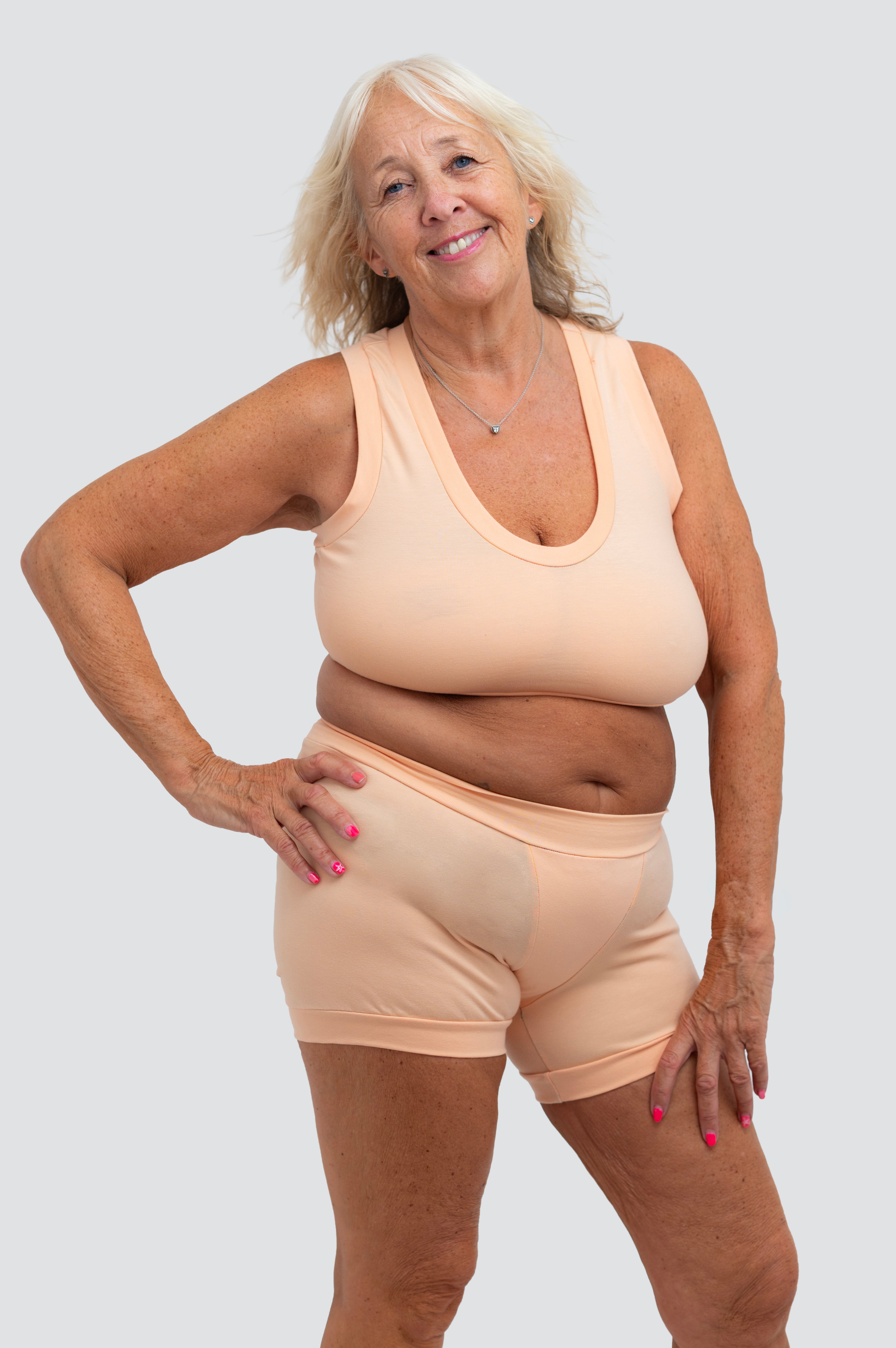 Comfort Boxers | Pastel Pop Peach | Organic Cotton | XS - 6XL | Handmade in UK
