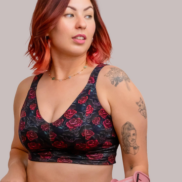 Pretty Bats and Pretty Roses | Organic Soft Cup Bra | A-O Cup