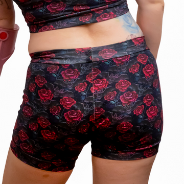 Pretty Bats and Pretty Roses | Gothic Print | Organic Cotton Comfort Boxers | XS-6XL