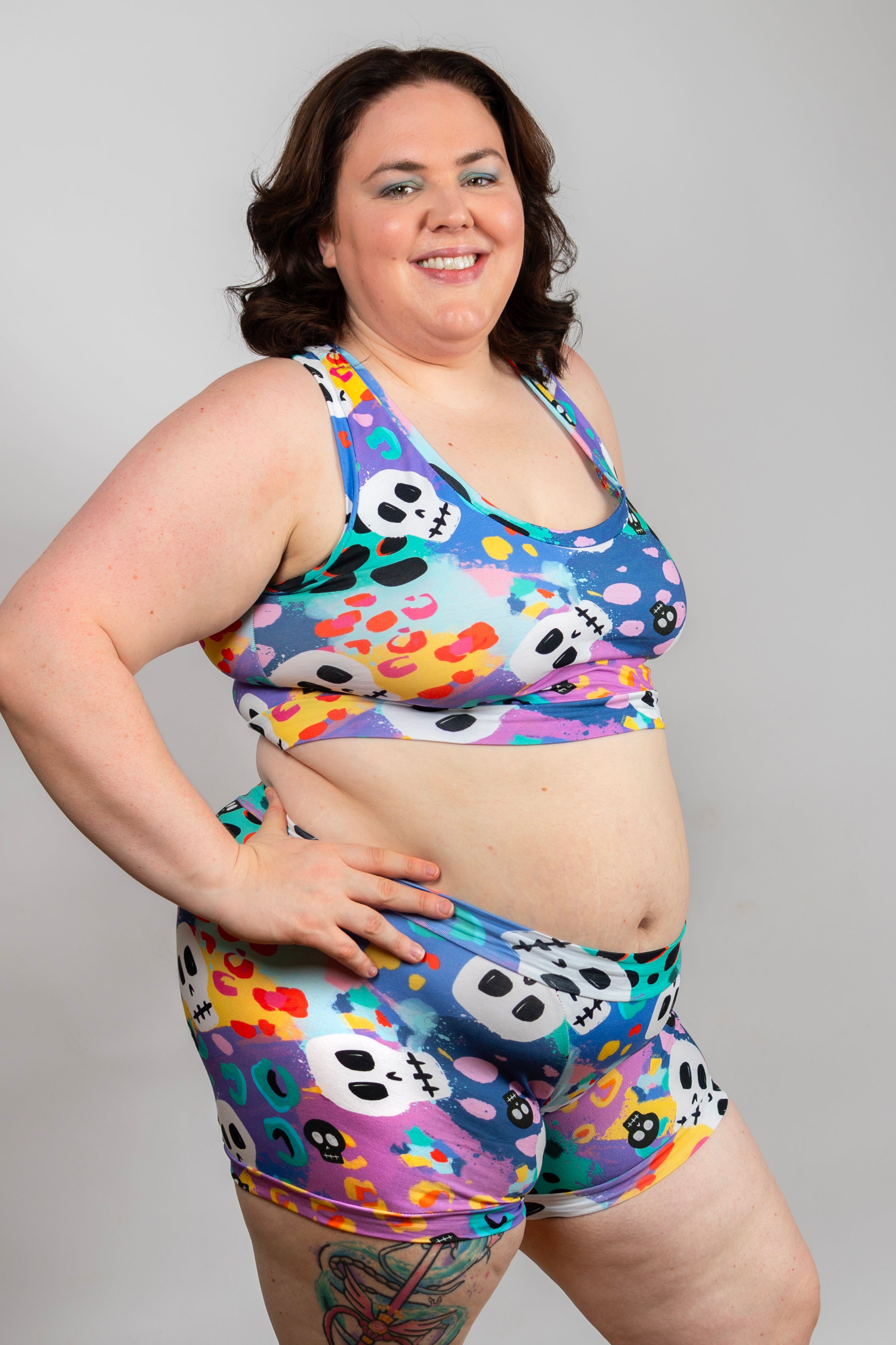 Wilde Mode Leopard Print Skulls |Comfort Boxers Organic Cotton | Pouched & Un-Pouched | High & Mid Rise | XS-6XL | Handmade in UK by Designed by Debz
