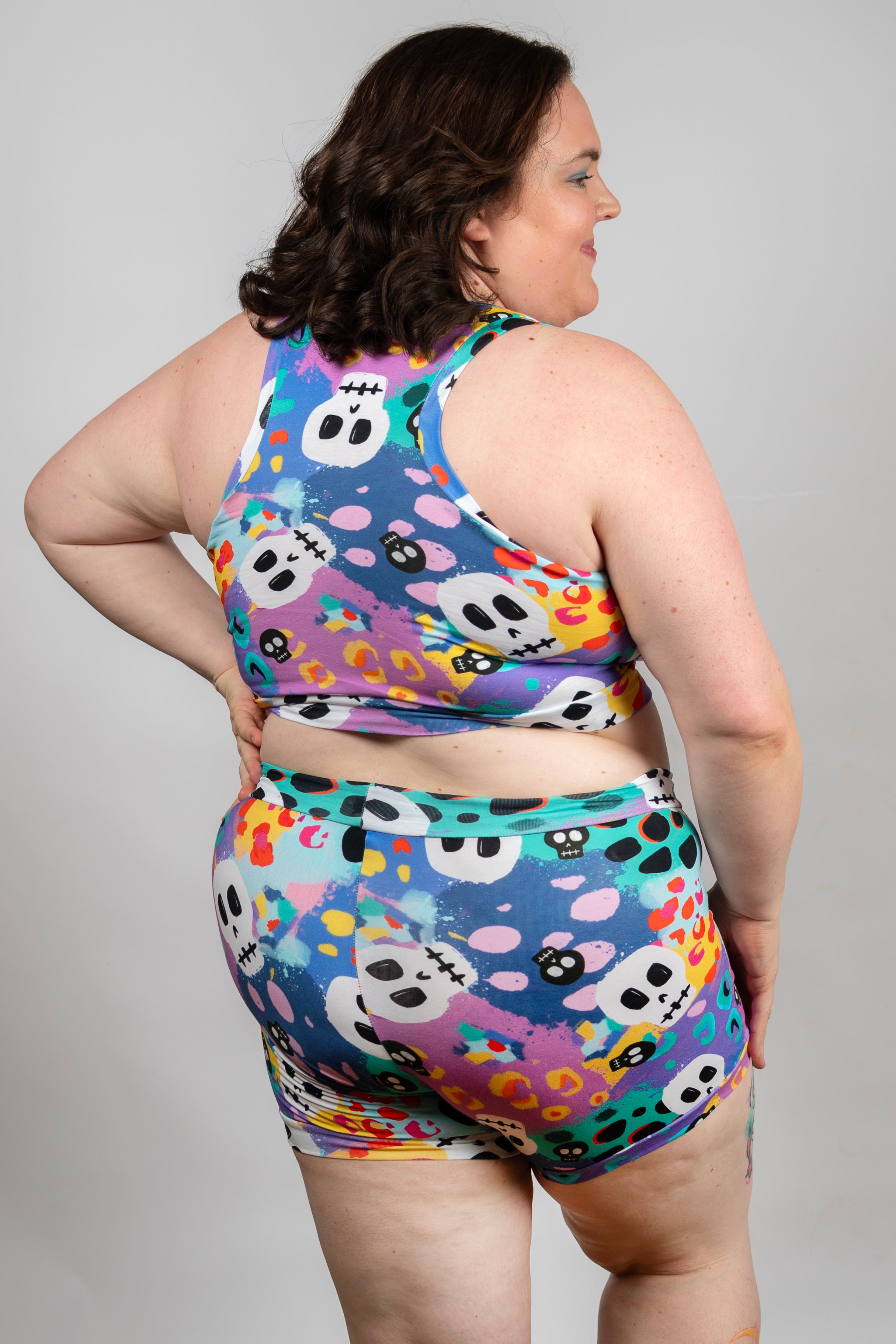 Wilde Mode Leopard Print Skulls |Comfort Boxers Organic Cotton | Pouched & Un-Pouched | High & Mid Rise | XS-6XL | Handmade in UK by Designed by Debz