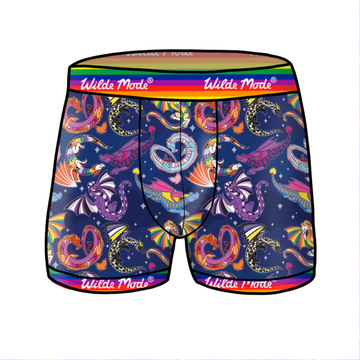 Wilde Mode X Pin & Tonic Pride Dragons | Unisex Organic Cotton Comfort Boxers | XS-6XL