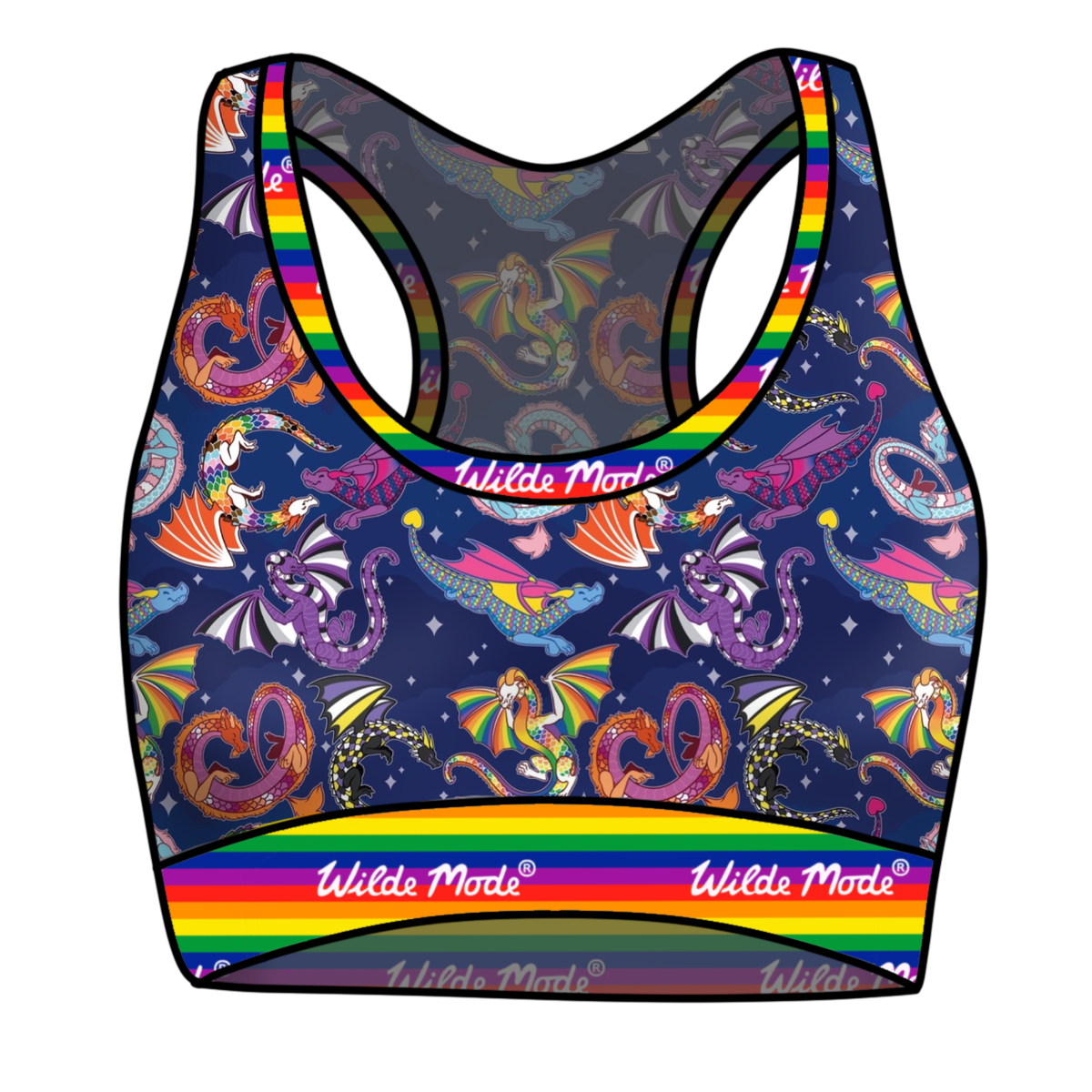 Wilde Mode X Pin & Tonic Pride Dragons | Organic Cotton Bralette | Handmade in the UK | 3XS-10XL