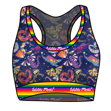 Wilde Mode X Pin & Tonic Pride Dragons | Organic Cotton Bralette | Handmade in the UK | 3XS-10XL