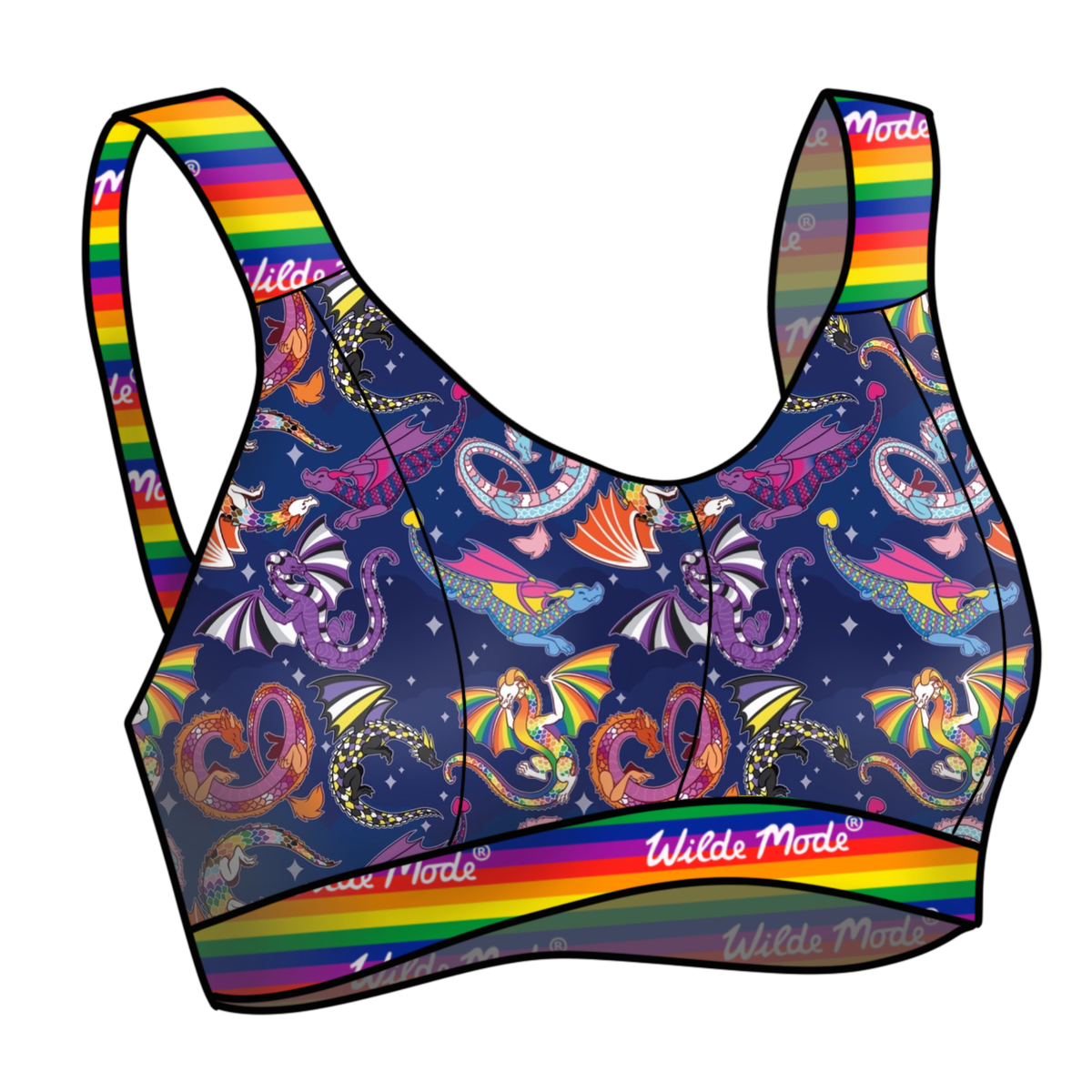 Wilde Mode X Pin & Tonic Pride Dragons   | Organic Soft Cup Bra | A-O Cup