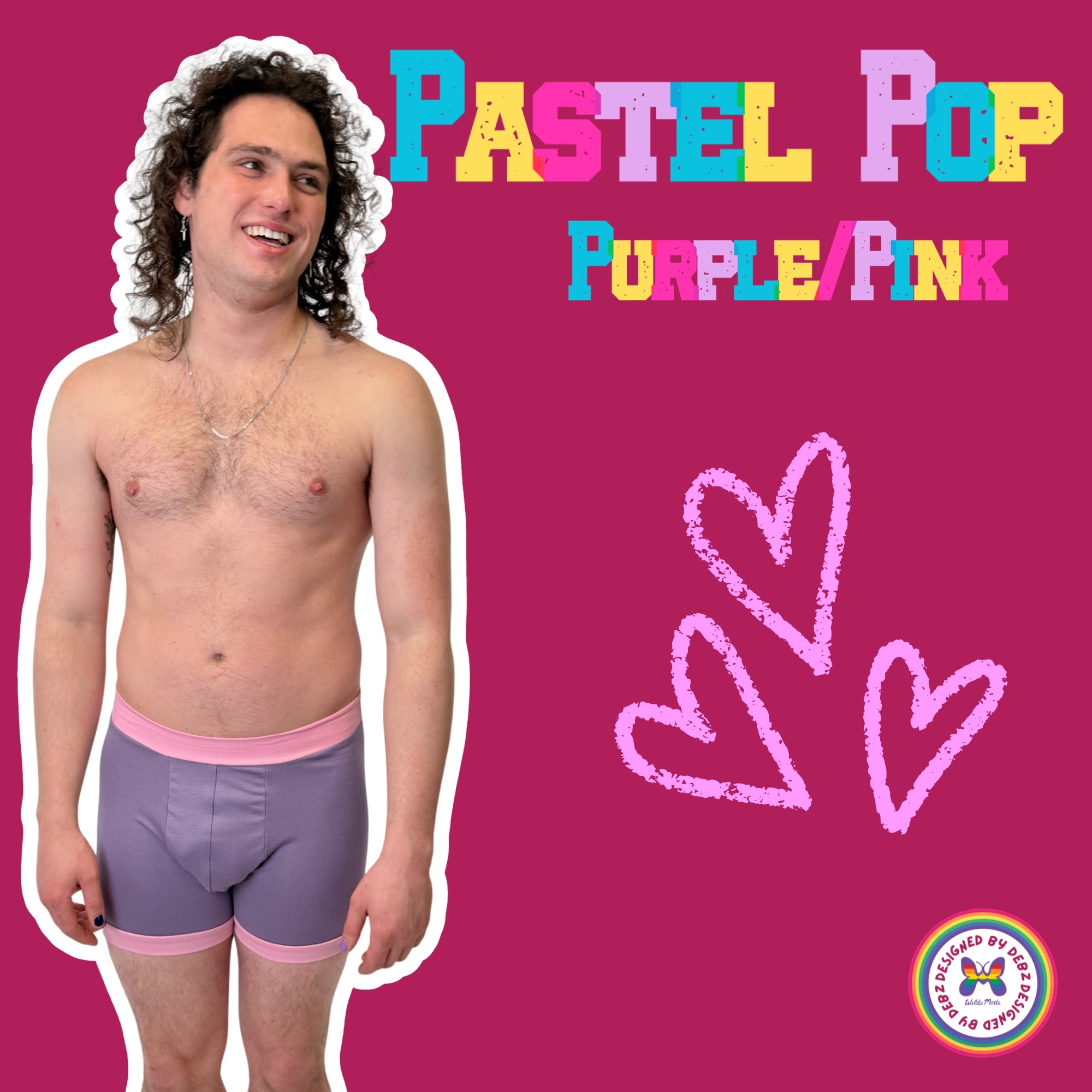 Comfort Boxers | Pastel Pop Purple/Pink | Organic Cotton (Copy)