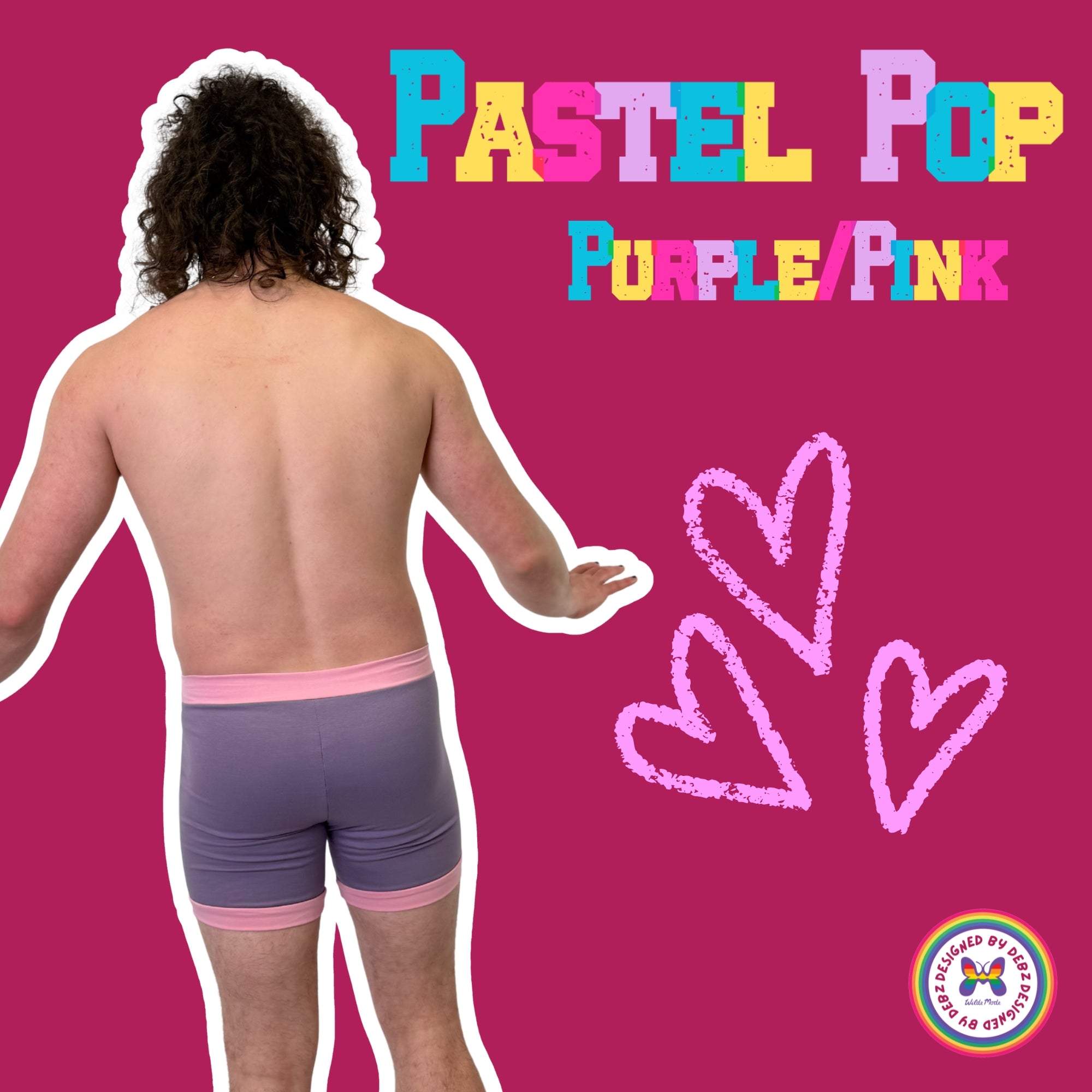 Comfort Boxers | Pastel Pop Purple/Pink | Organic Cotton (Copy)