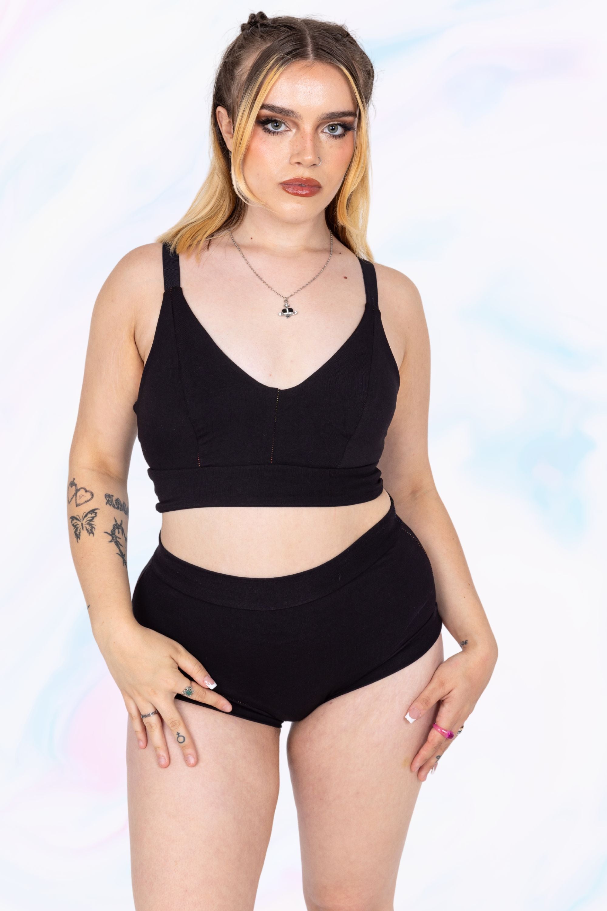 Black Comfort Bra | Organic Cotton | Handmade in Scotland