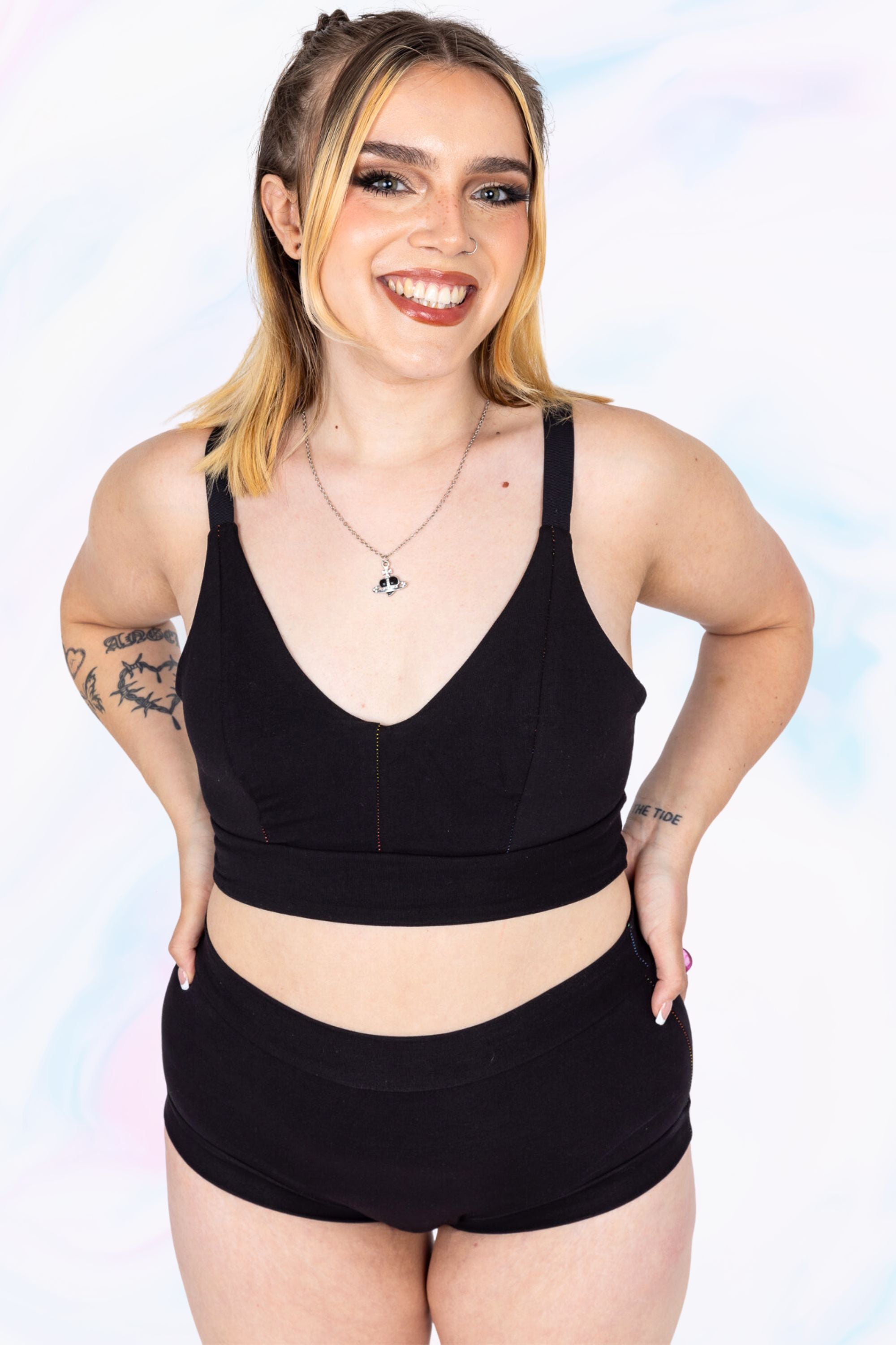 Black Comfort Bra | Organic Cotton | Handmade in Scotland