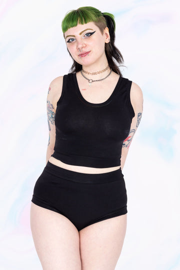 Organic cotton briefs with mystery print design from Designed By Debz, featuring a comfortable fit and stylish pattern.