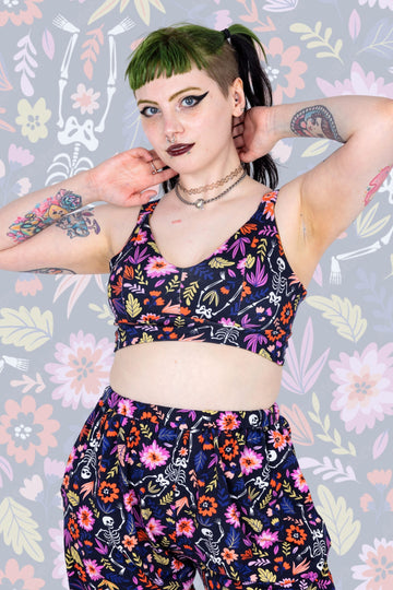 Comfort Bra | Dancing Skeletons Print | Organic Cotton | Soft Cup | Wire Free