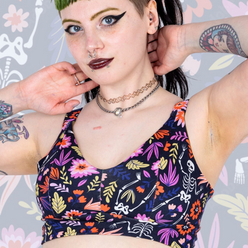 Comfort Bra | Dancing Skeletons Print | Organic Cotton