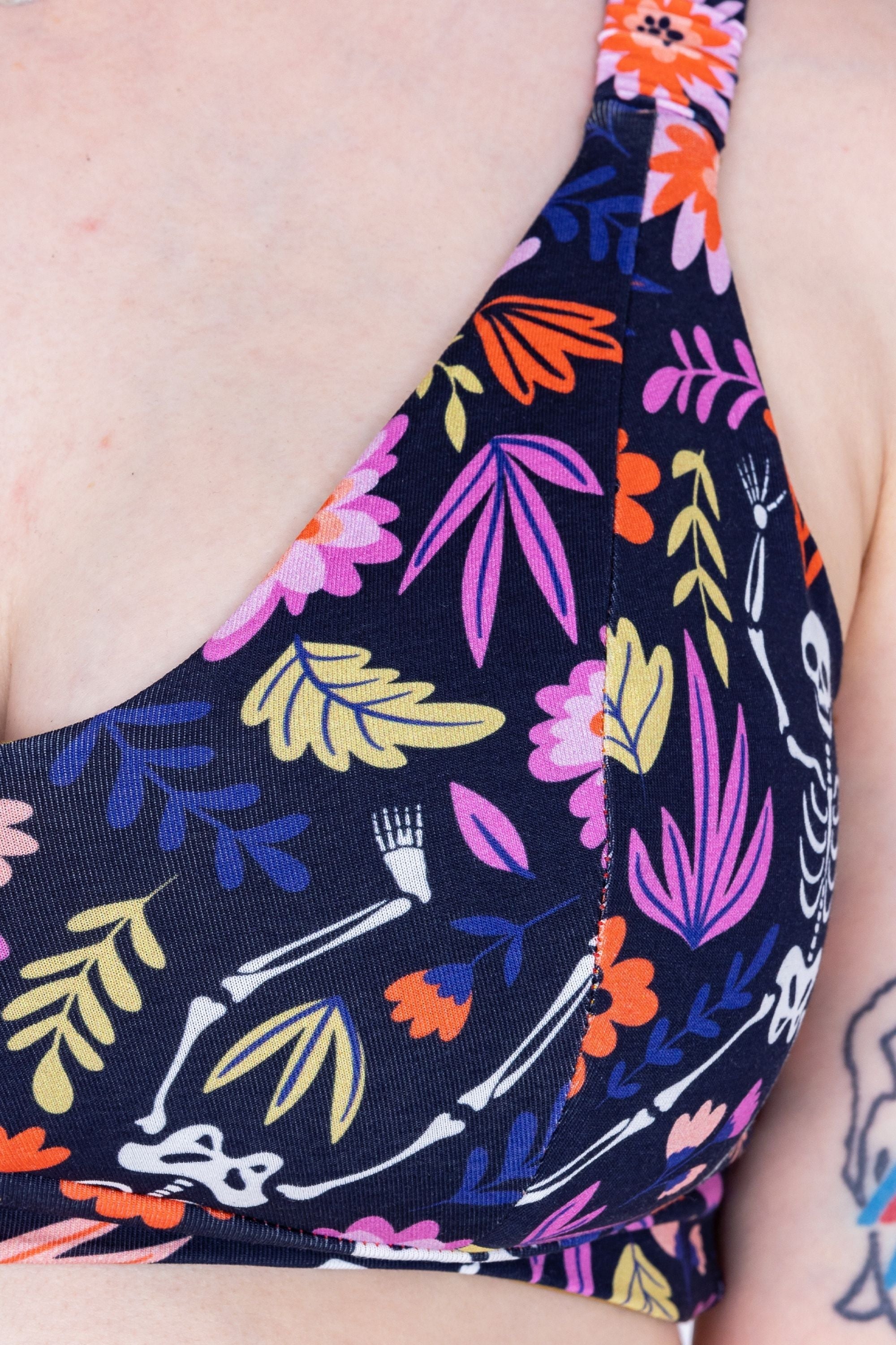 Comfort Bra | Dancing Skeletons Print | Organic Cotton
