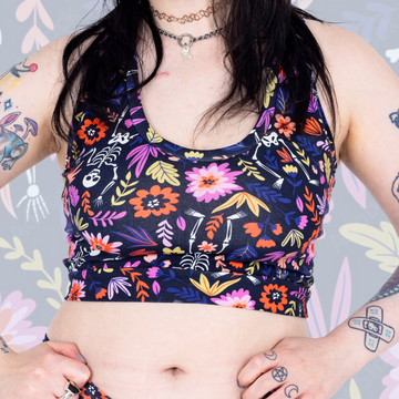 Comfort Bralette | Dancing Skeleton Print | Organic Cotton