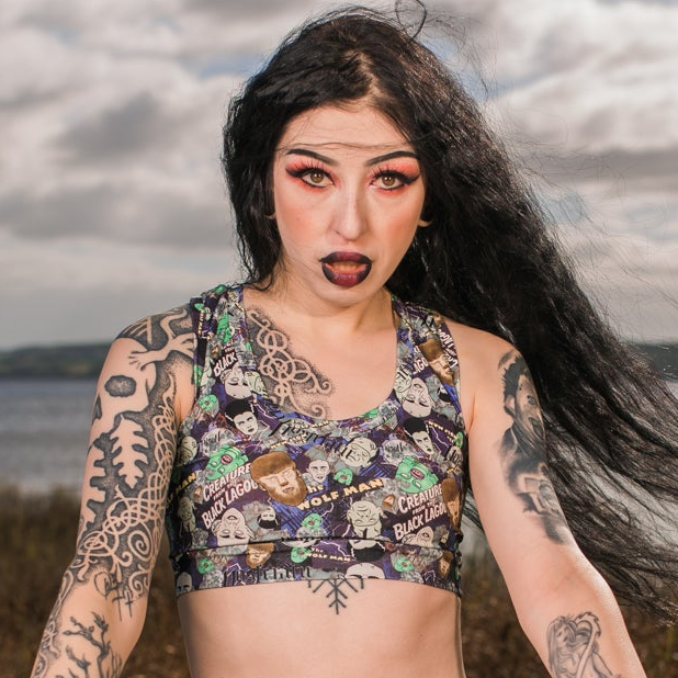 Comfort Bralette | Classic Horror Monsters Print | Organic Cotton