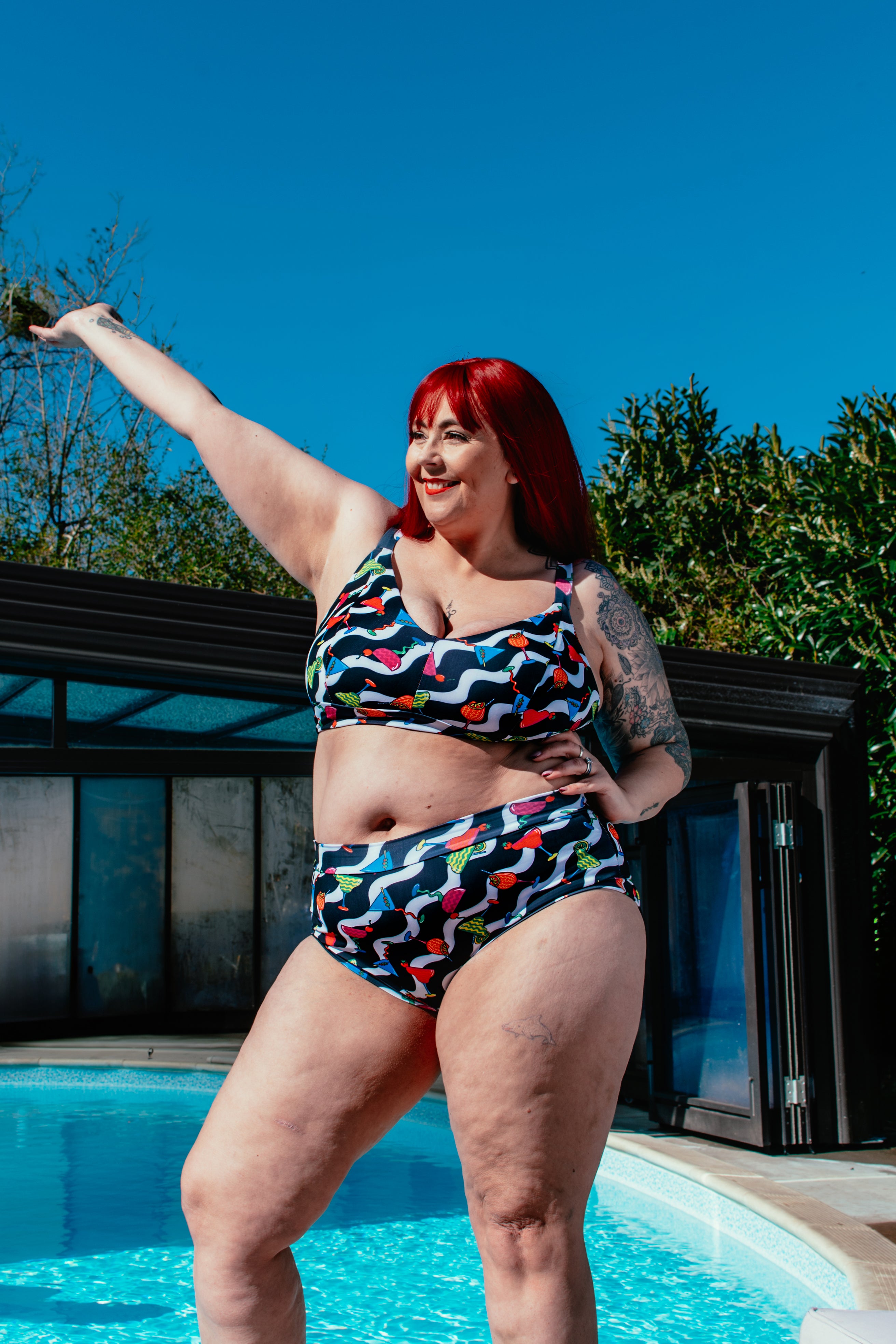 Wilde Mode x Tara Khorzad swim bra by Designed By Debz, soft cup, wire-free, non-wired swim bra for DD+ sizes, in a stylish design.