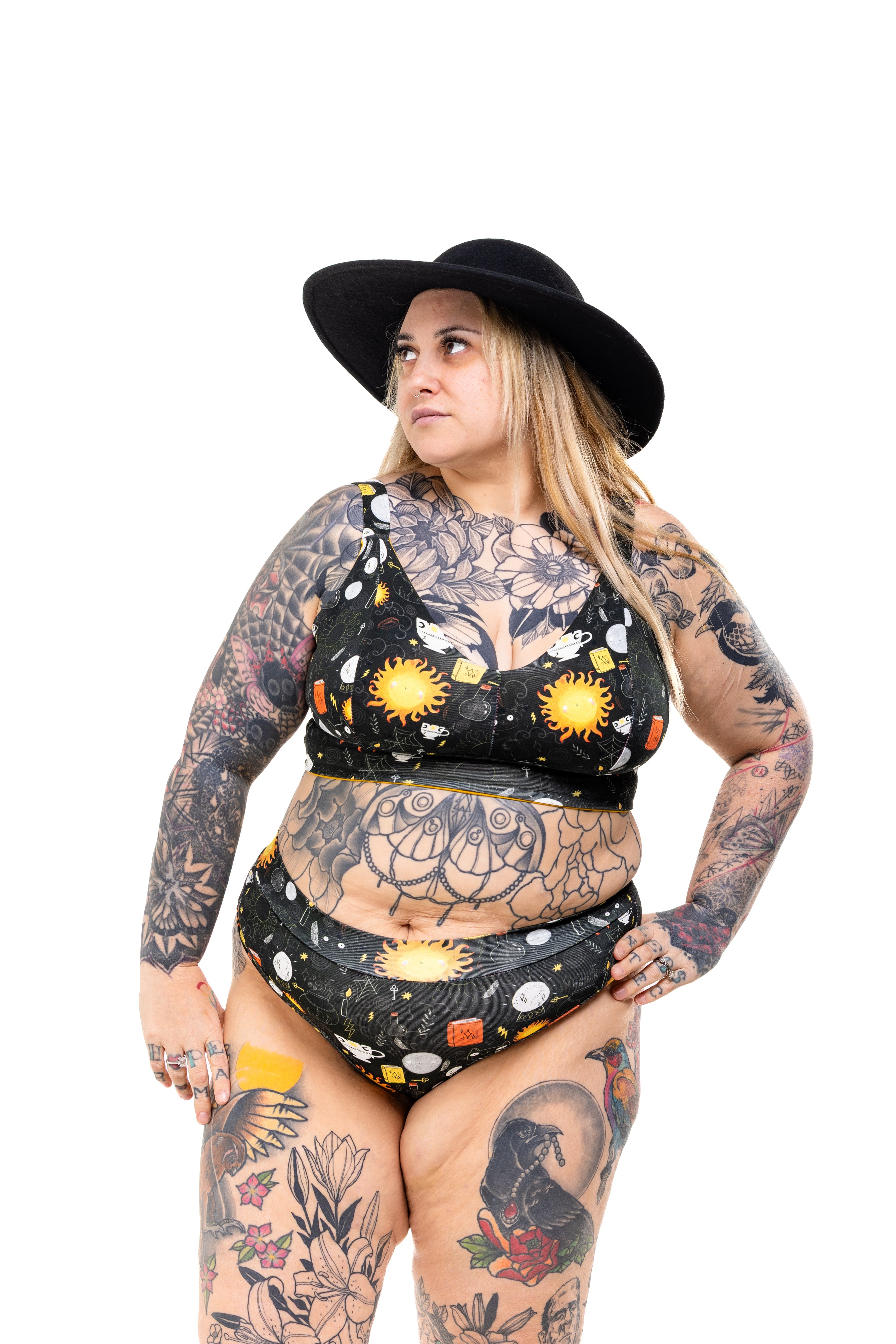 Comfort Bra | Wilde Mode X Katie Abey Solar WItch Print | Organic Cotton