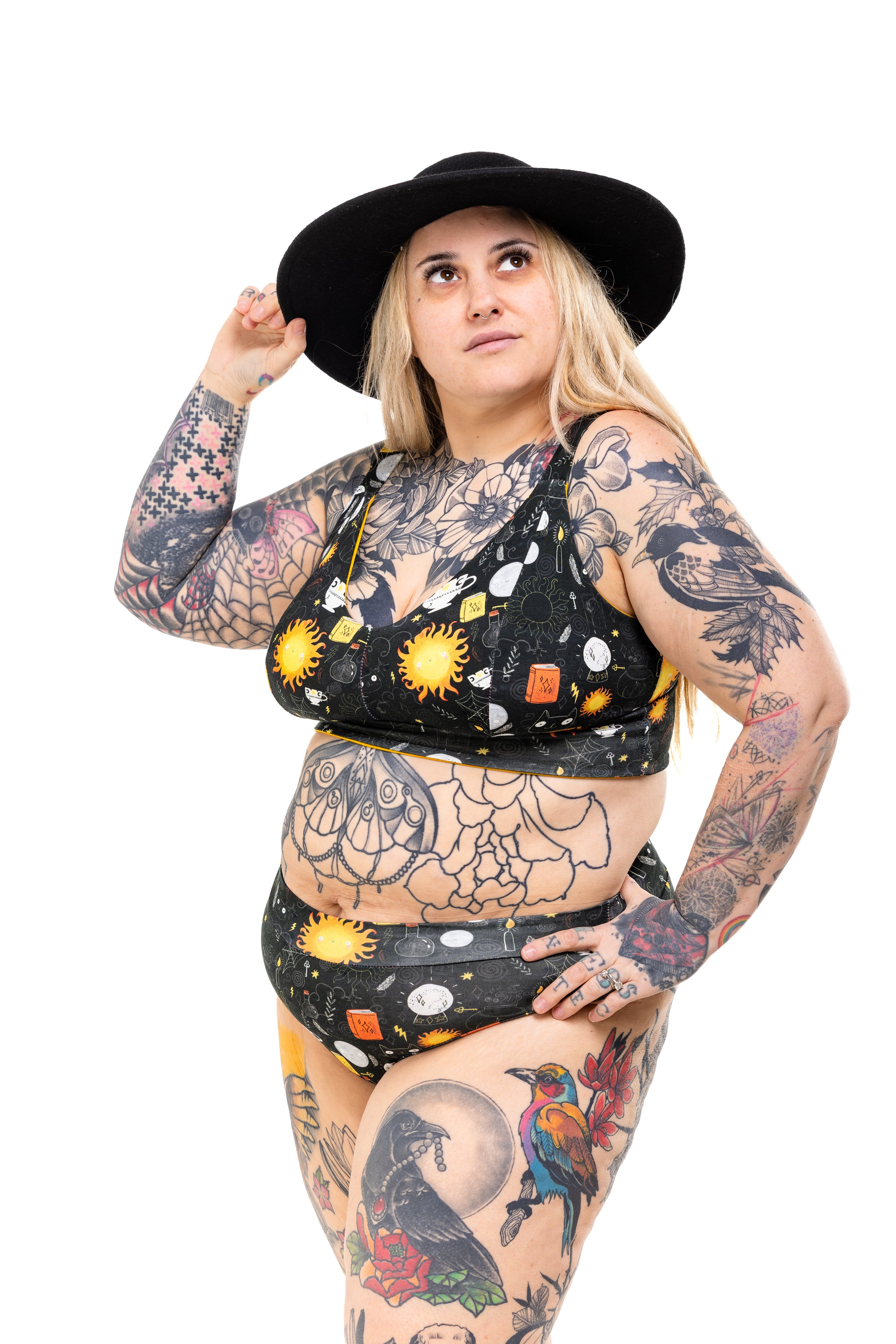 Comfort Bra | Wilde Mode X Katie Abey Solar WItch Print | Organic Cotton