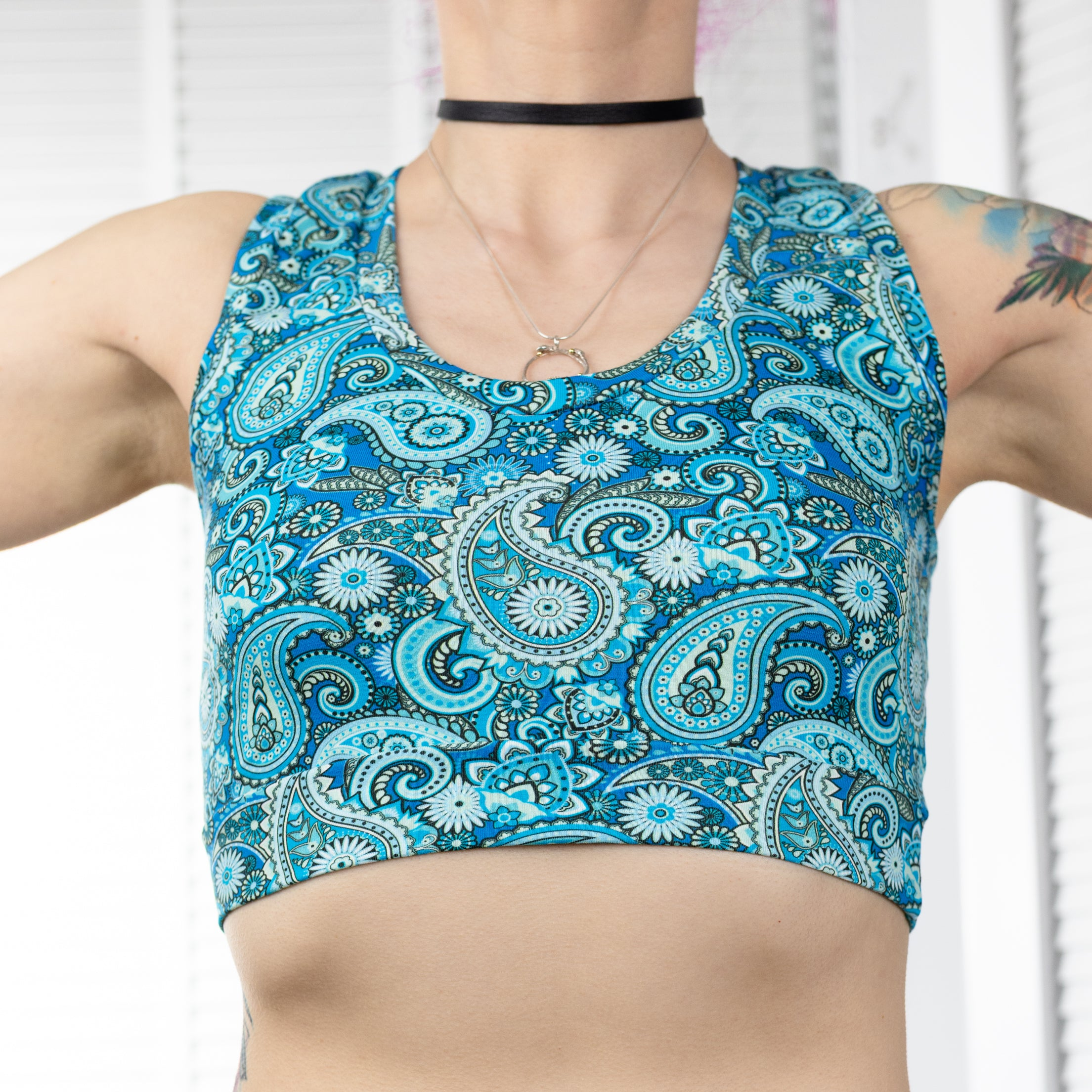 Comfort Bralette | Blue Paisley Print | Organic Cotton
