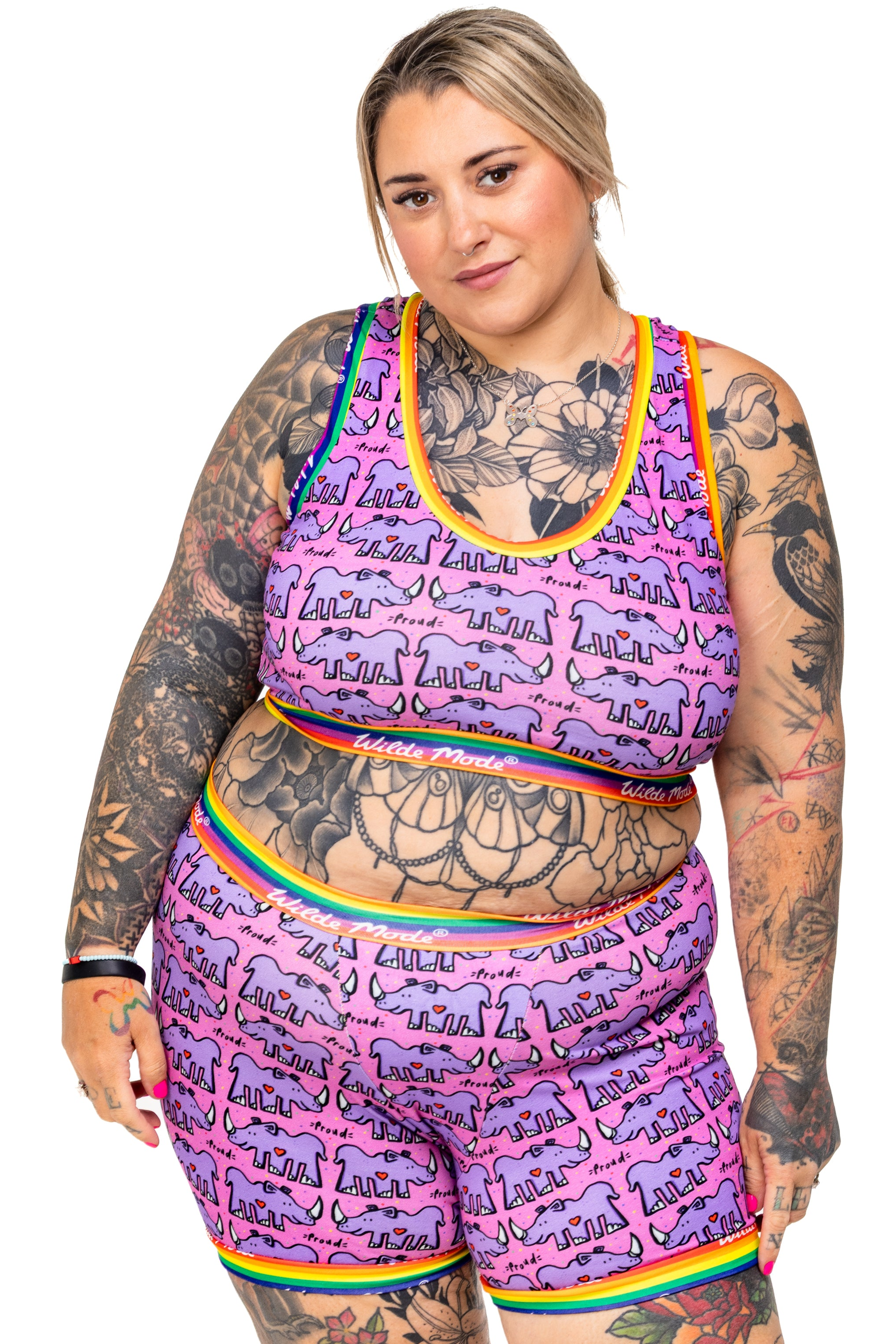 Comfort Bralette | Wilde Mode Pride Rhino | Organic Cotton