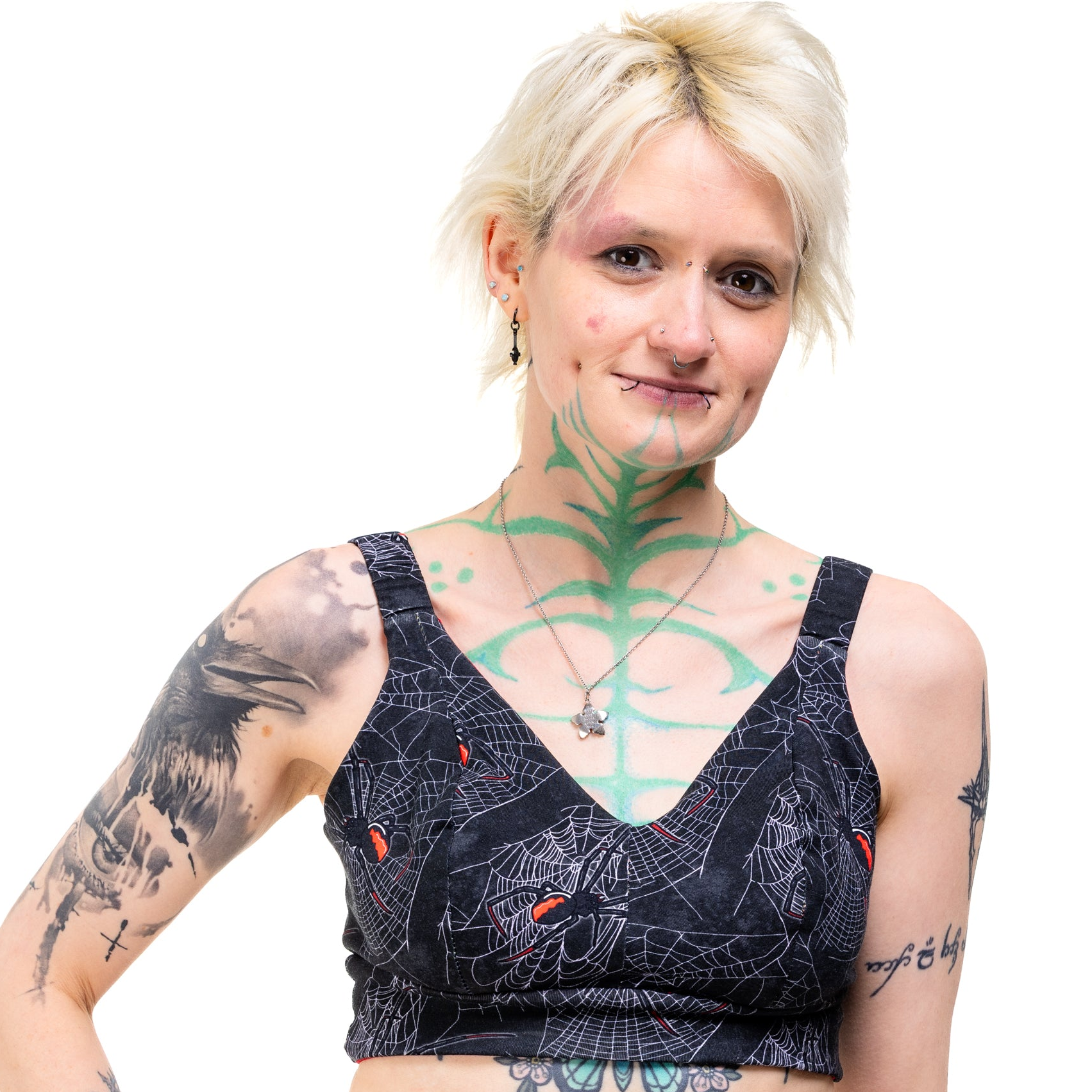 Comfort Bra | Black Widow Print | Organic Cotton