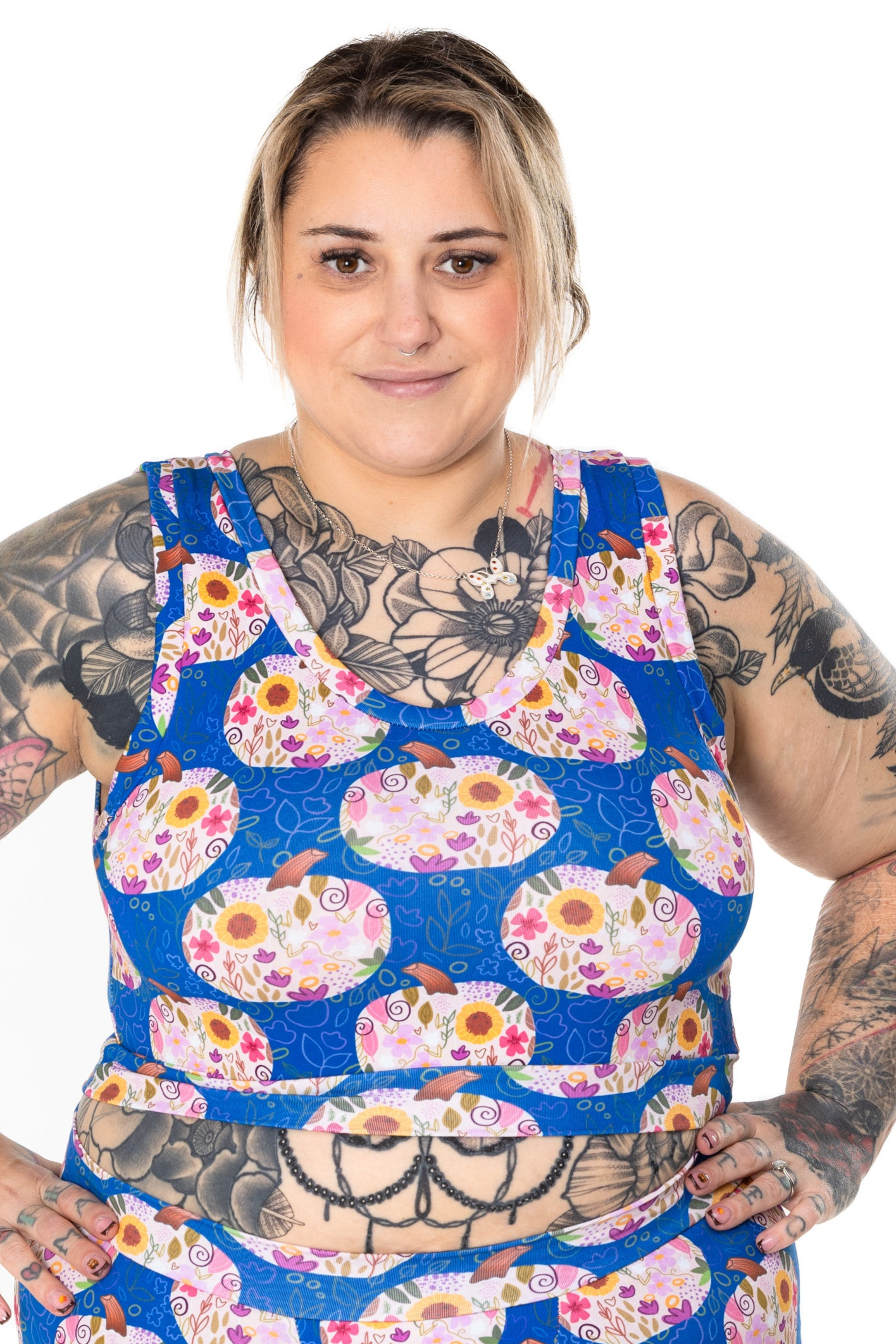 Comfort Bralette | Floral Pumpkins Print | Organic Cotton