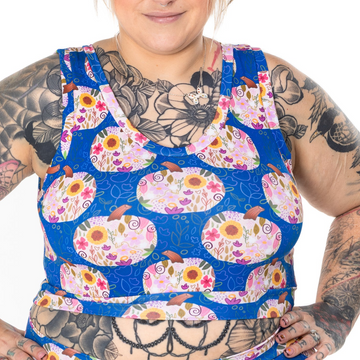 Comfort Bralette | Floral Pumpkins Print | Organic Cotton