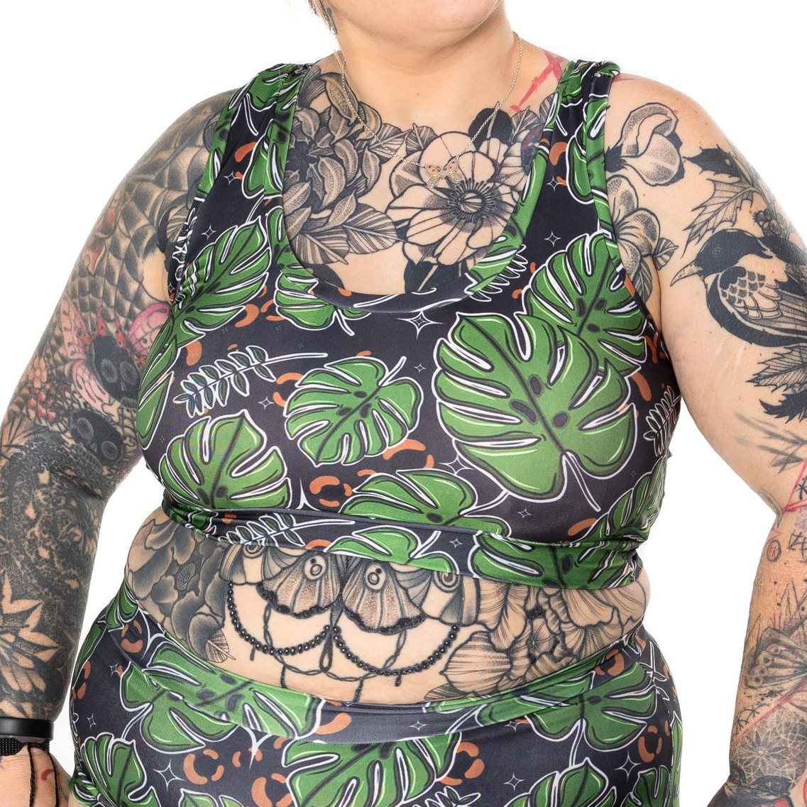 Swim Comfort Bralette | Monstera Plant Print | UK Made