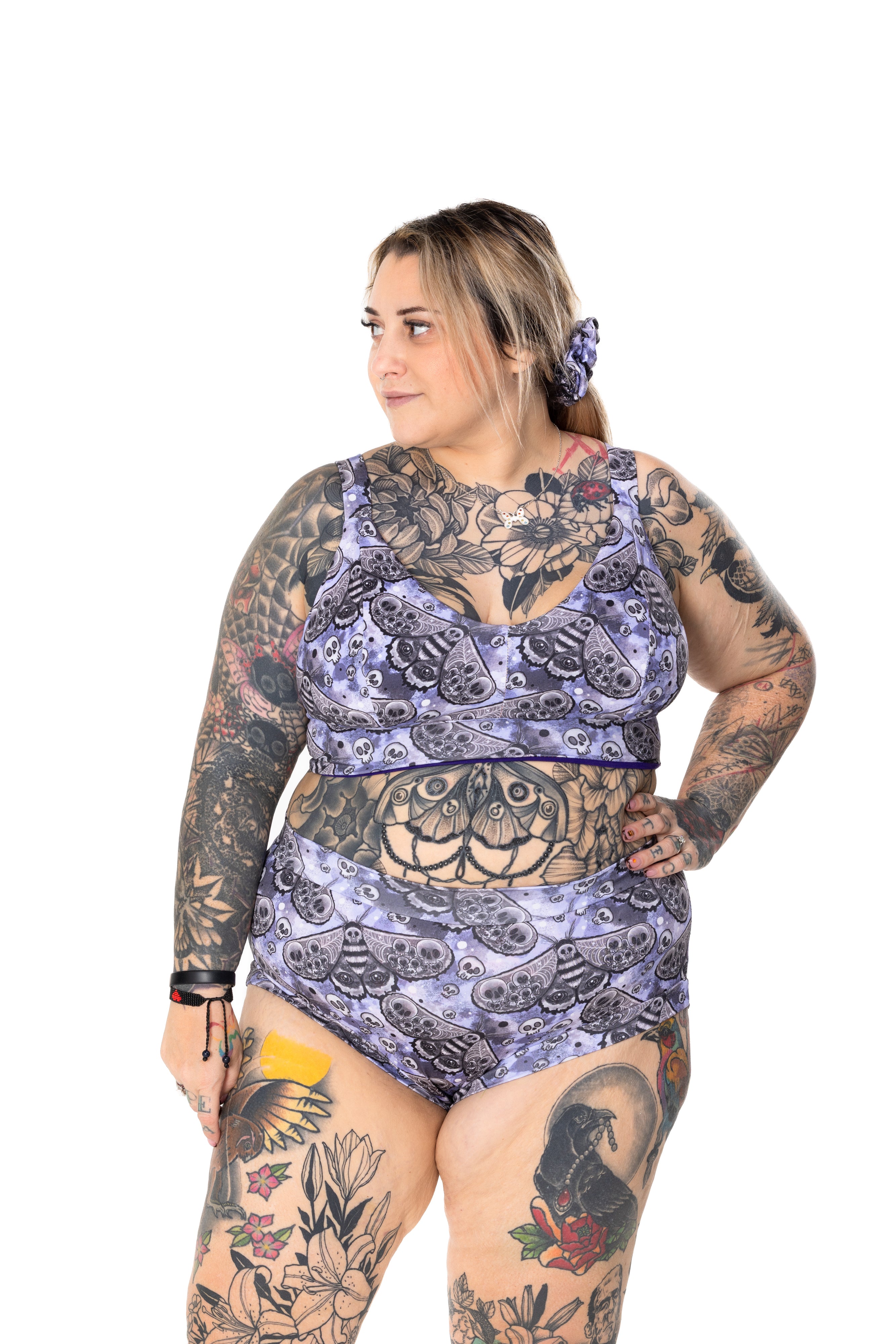 Brief | Lilac Goth Moth Print | Organic Cotton