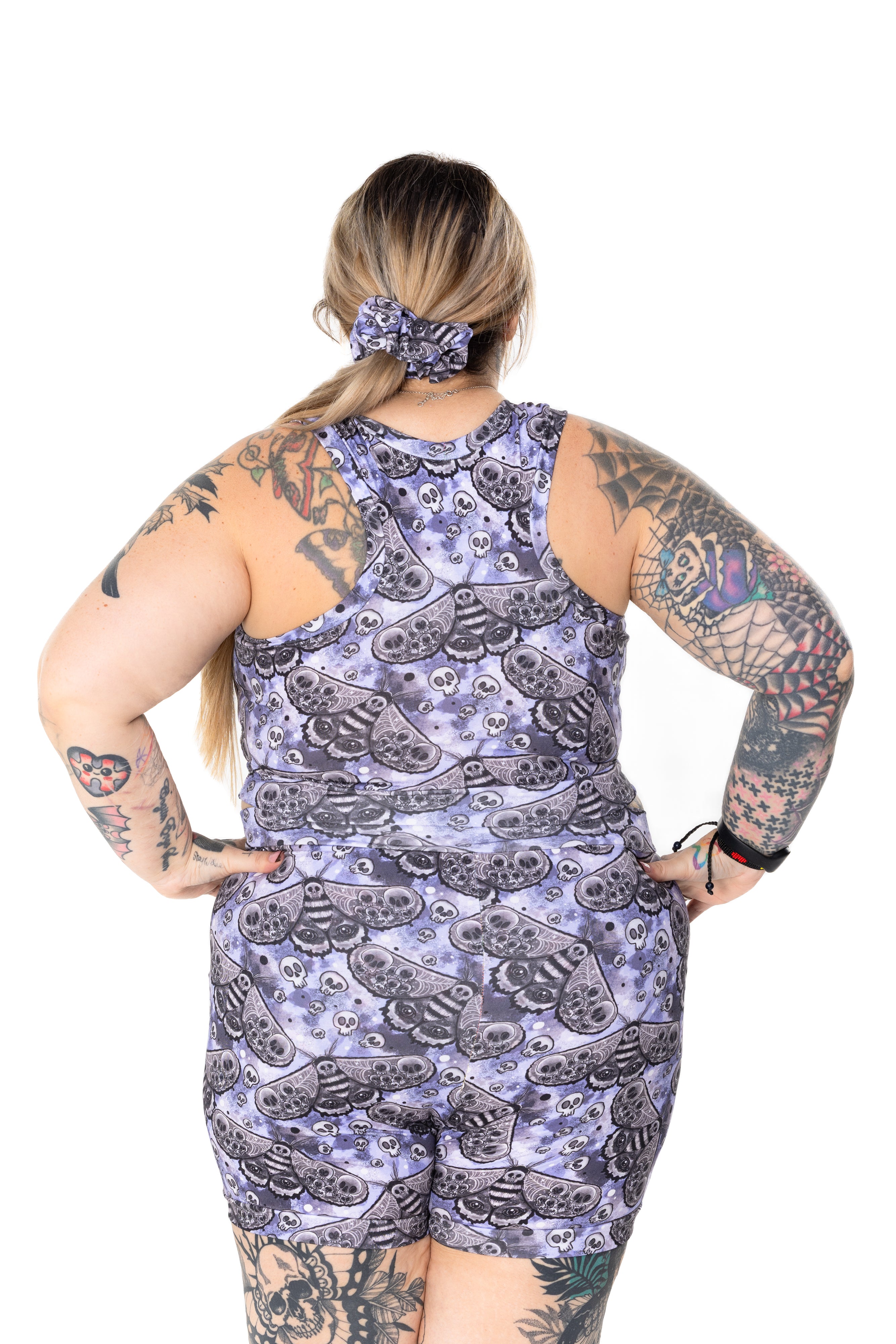 Comfort Bralette | Lilac Goth Moth Print | Organic Cotton