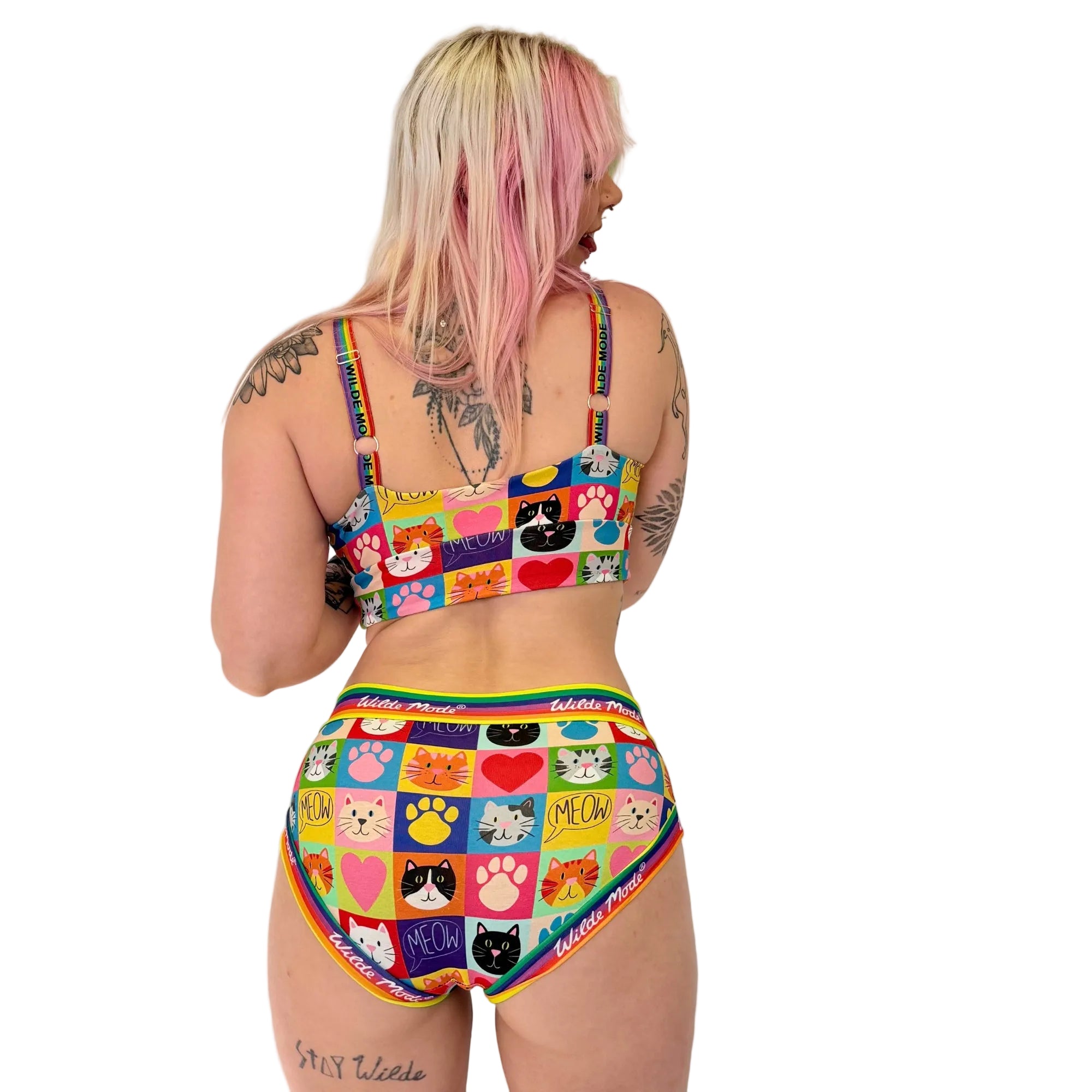 Comfort Bra | Wilde Mode Patchwork Cats | Organic Cotton