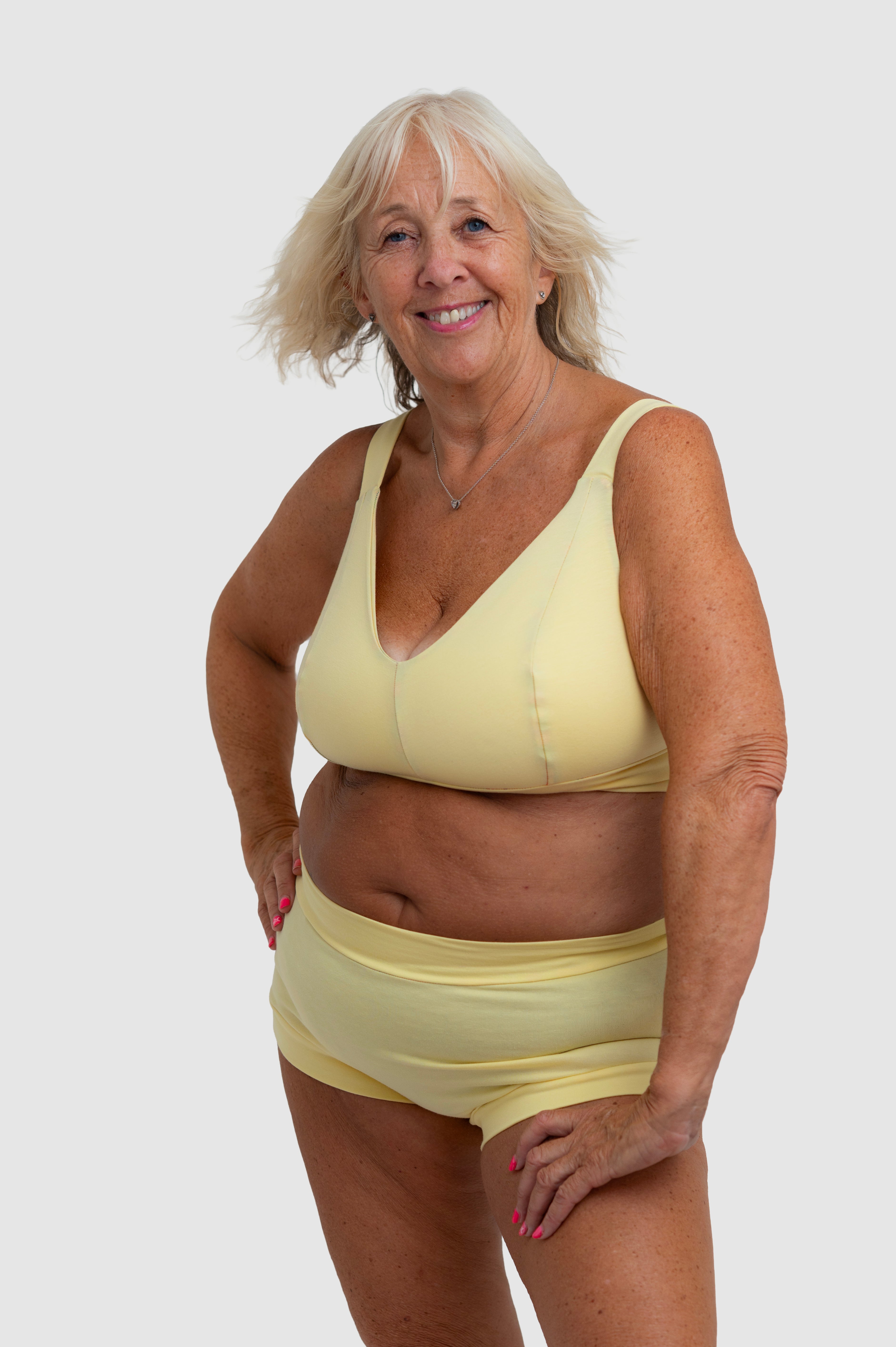 Pastel Lemon Yellow Organic Cotton Bra | Handmade Underwired Cotton Bra | Soft Support Bra | Made in the UK by Designed by Debz