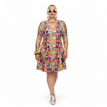 Skater Dress | Patchwork Cats | Cotton