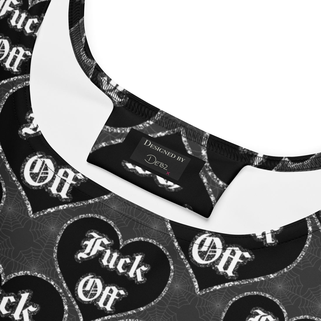 Printful Fuck Off skater dress featuring bold all-over print in white fabric, stylish and casual for everyday wear.