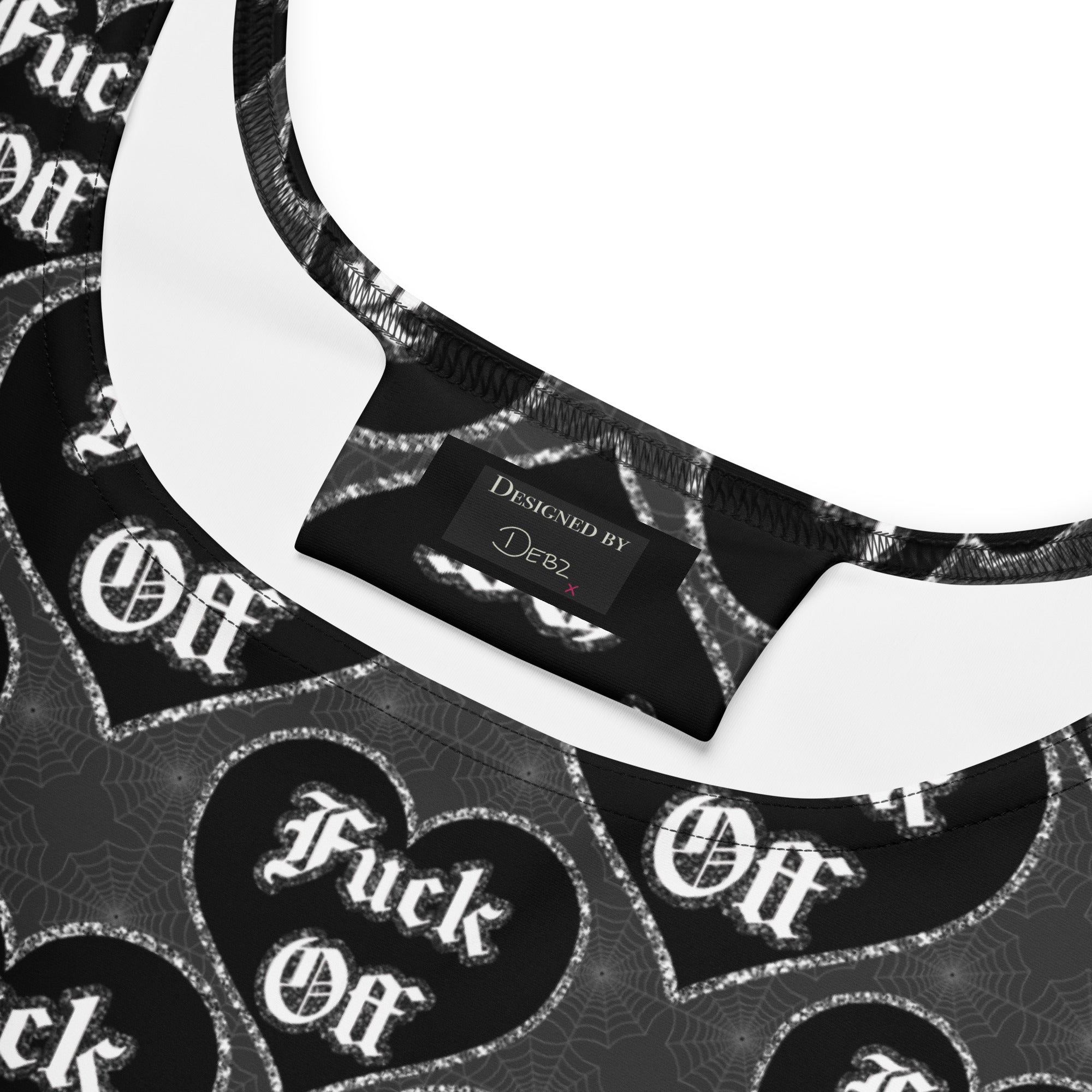 Printful Fuck Off skater dress featuring bold all-over print in white fabric, stylish and casual for everyday wear.