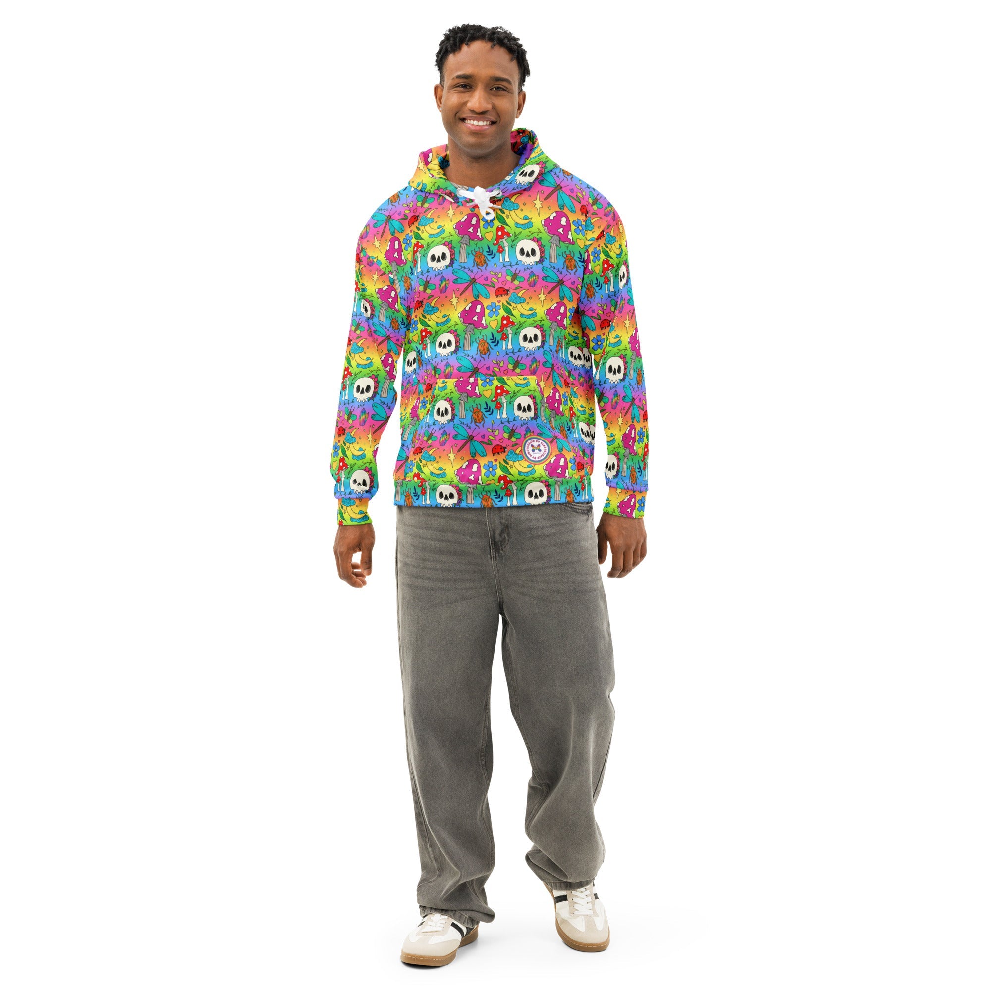 Cotton hoodie | Bright Spring Rainbow | Handmade to order - Designed By Debz