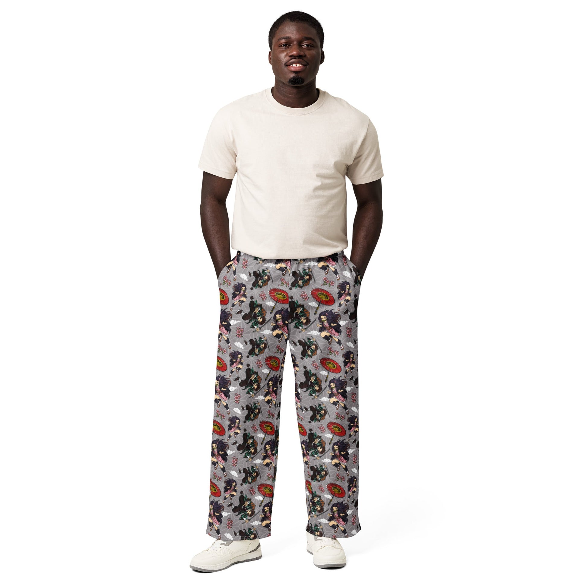 Cotton Wide Leg Joggers | Demon Killer | EU Made - Designed By Debz
