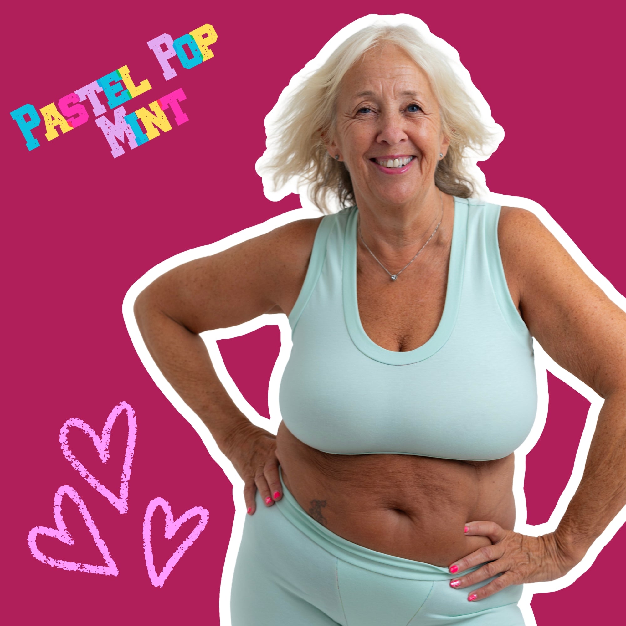 Pastel Pop Mint Organic Cotton Comfort Bralette | Handmade in the UK | Designed by Debz