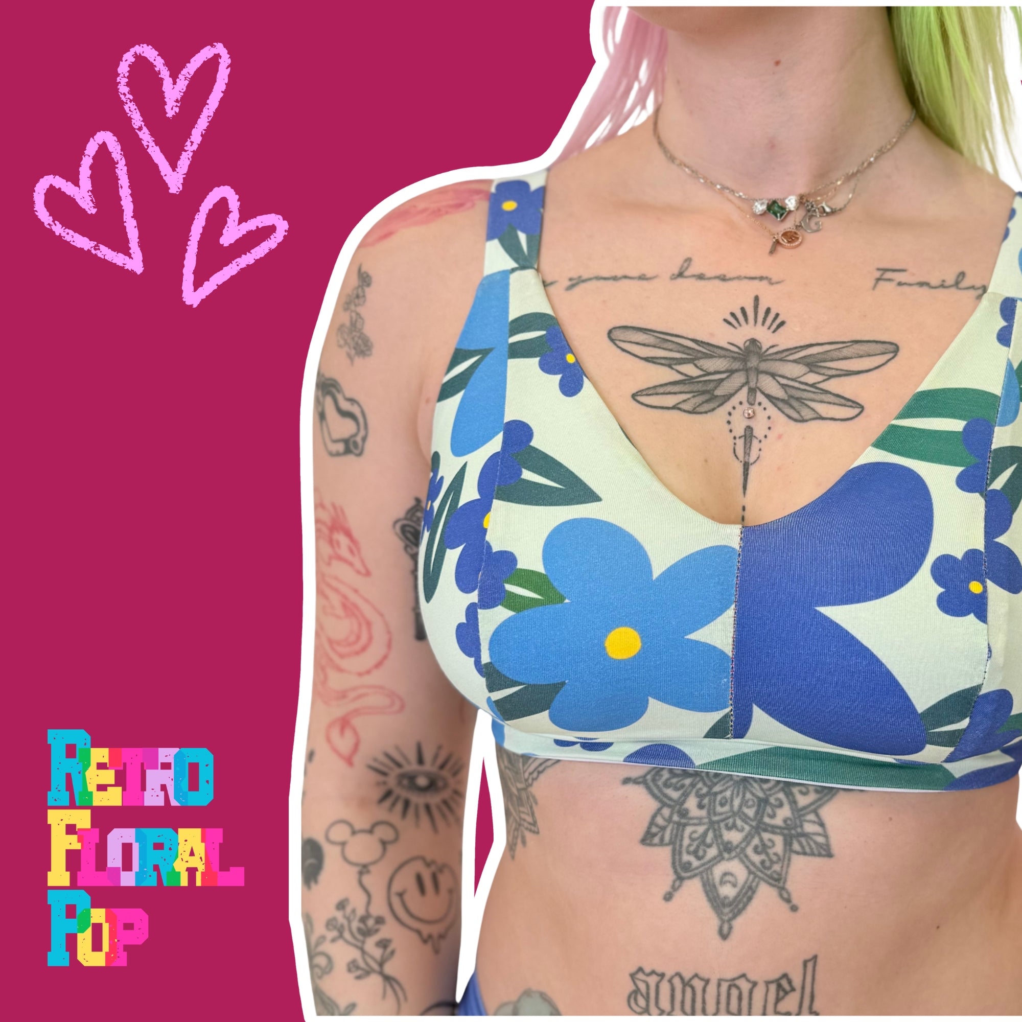 DBD Comfort Bra | Retro Floral Pop | Organic Cotton