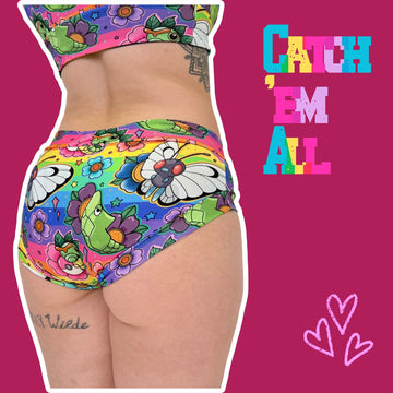 Organic cotton comfort briefs with gothic crows and roses print by Designed By Debz, featuring a soft, breathable fit.